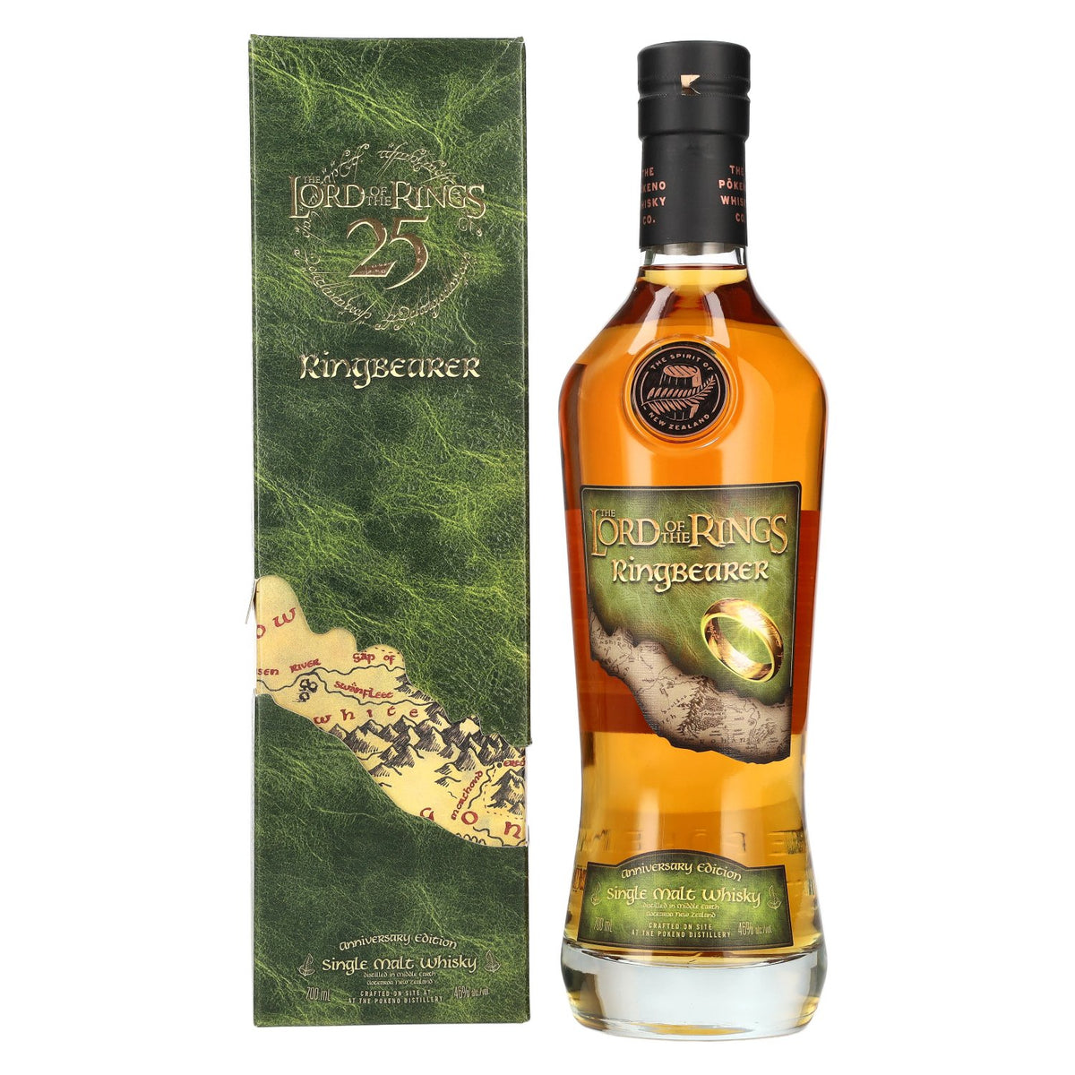 Pōkeno Ringbearer Lord Of The Rings 25 Anniversary Edition New Zealand Single Malt Whisky 46% Vol. 0,7l in Giftbox