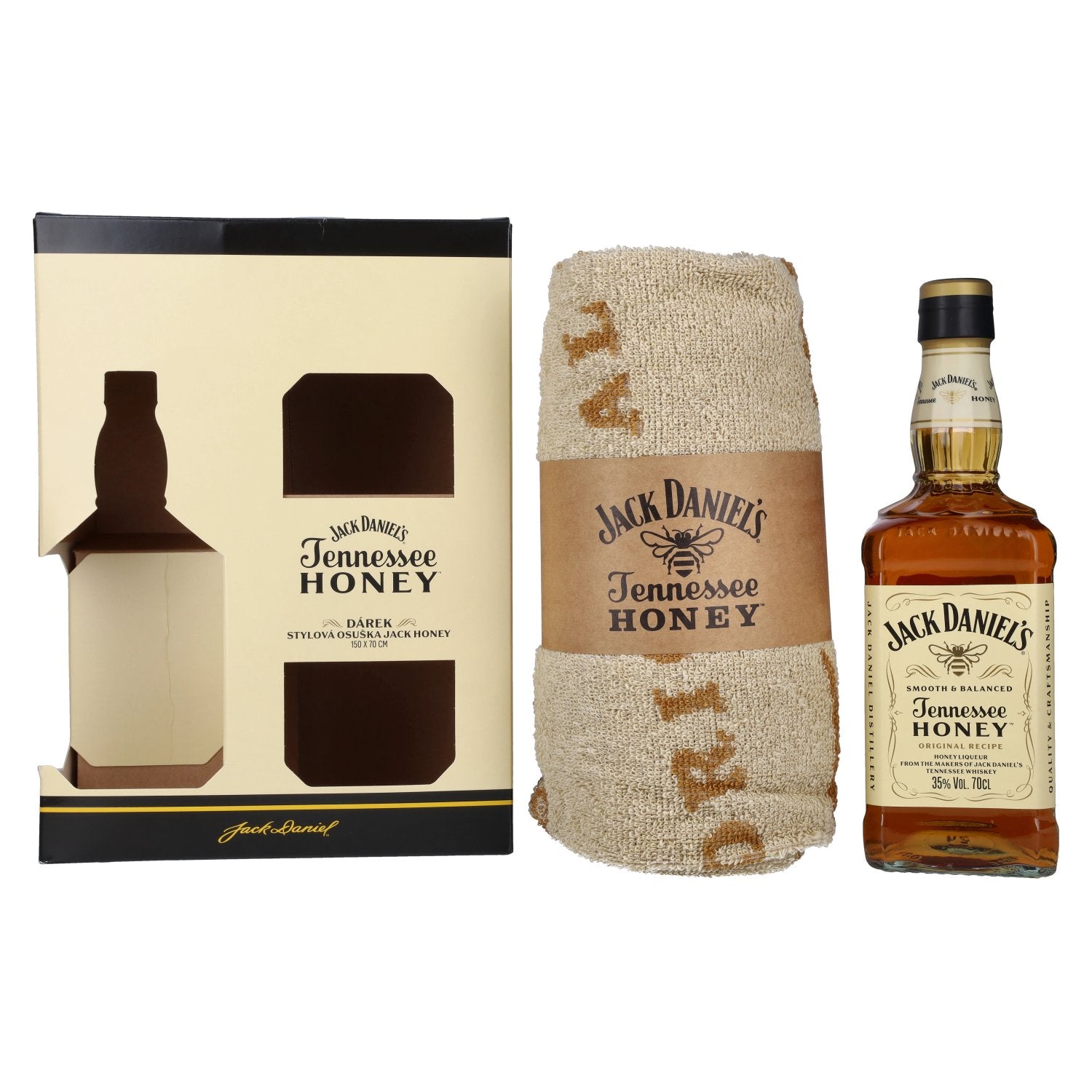 Jack Daniel's Tennessee HONEY 35% Vol. 0,7l in Giftbox with Handtuch