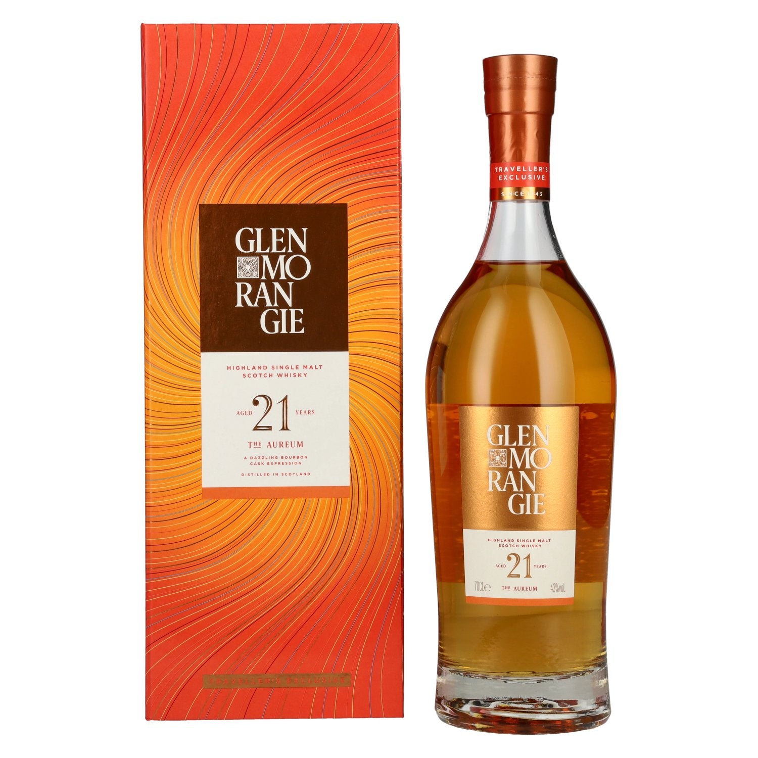Glenmorangie AUREUM 21 Years Old Highland Single Malt Traveller's Exclusive 43% Vol. 0,7l in Giftbox