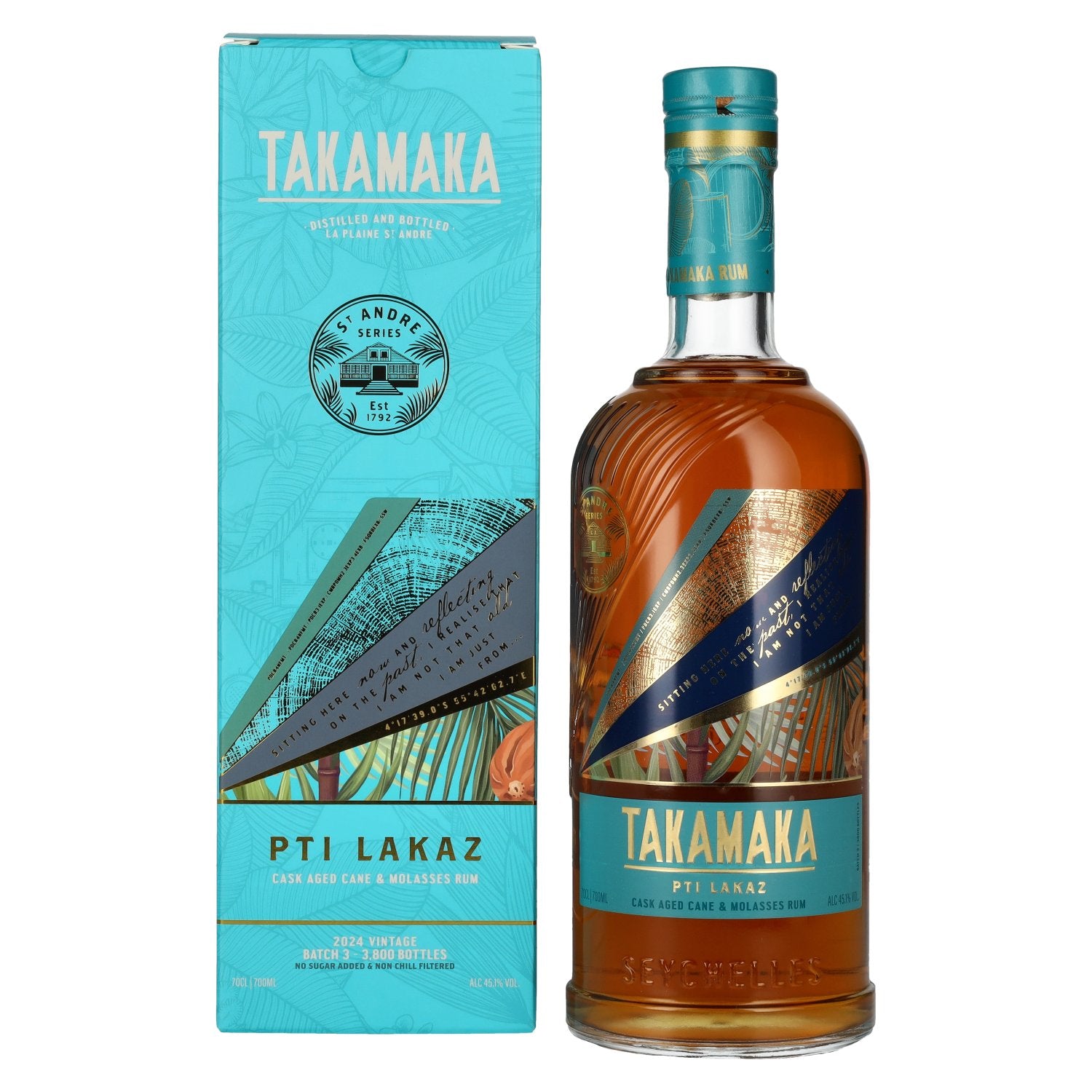 Takamaka PTI LAKAZ Rum Batch 3 45,1% Vol. 0,7l in Giftbox