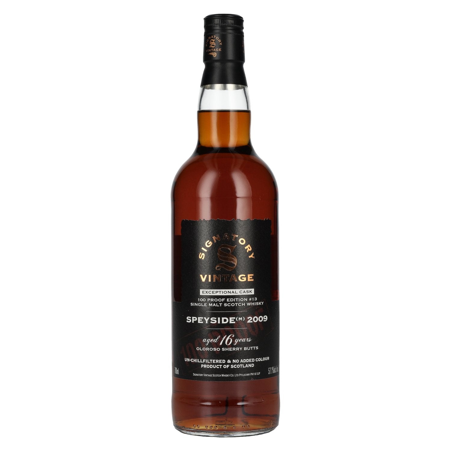 Signatory Vintage 100 Proof Edition SPEYSIDE (M) 2009 16 Years Old Exceptional Cask #13 57,1% Vol. 0,7l