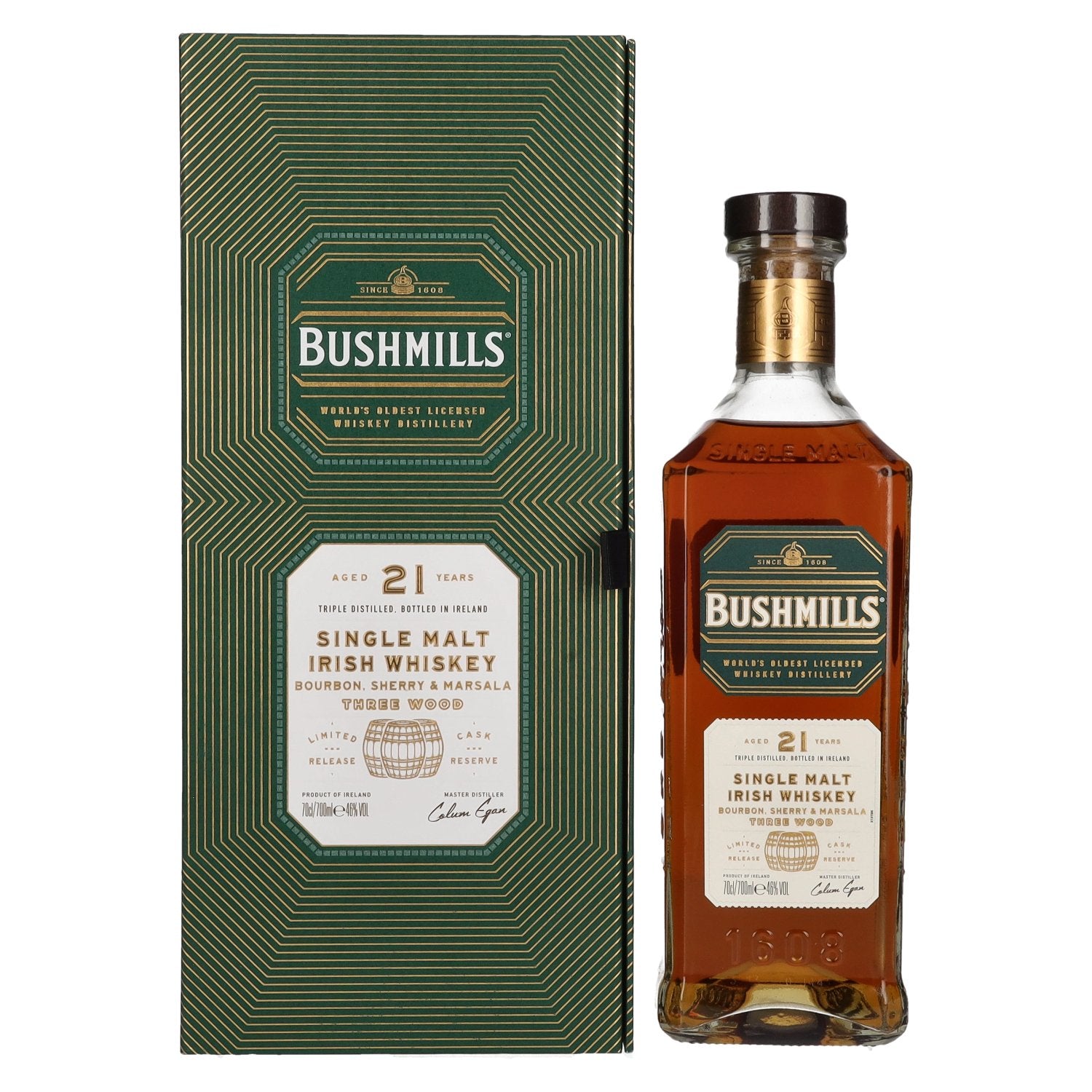 1% Off! Buy Bushmills 21 Years Old RARE Single Malt Irish Whiskey 