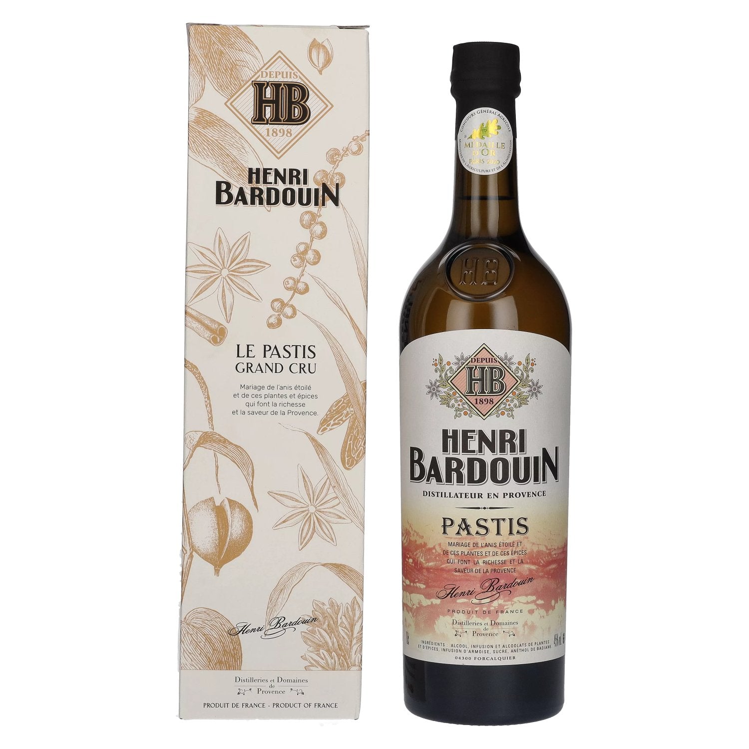 Henri Bardouin Le Pastis Grand Cru 45% Vol. 0,7l in Giftbox