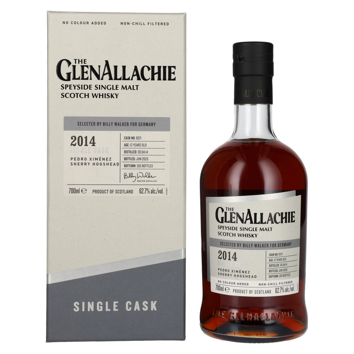 The GlenAllachie 12 Years Old PEDRO XIMENEZ SHERRY HOGSHEAD 2014 62,7% Vol. 0,7l in Giftbox