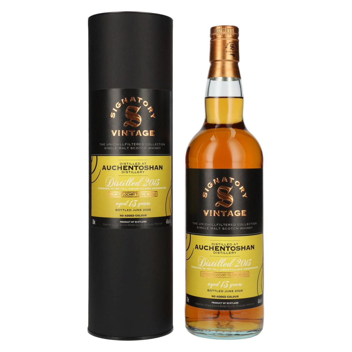 Signatory Vintage AUCHENTOSHAN 13 Years Old The Un-Chillfiltered 2013 46% Vol. 0,7l in Giftbox
