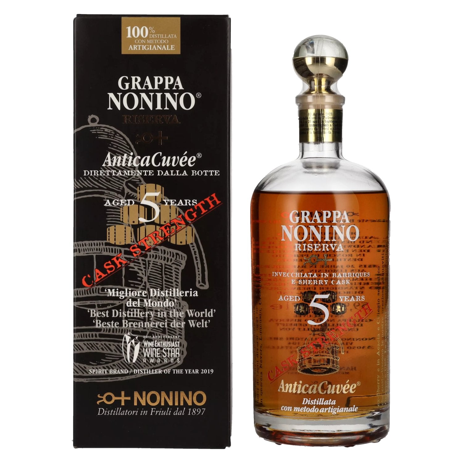 Nonino Grappa Riserva Antica Cuvee 5 Years Old Cask Strength 59,9% Vol. 0,7l in Giftbox