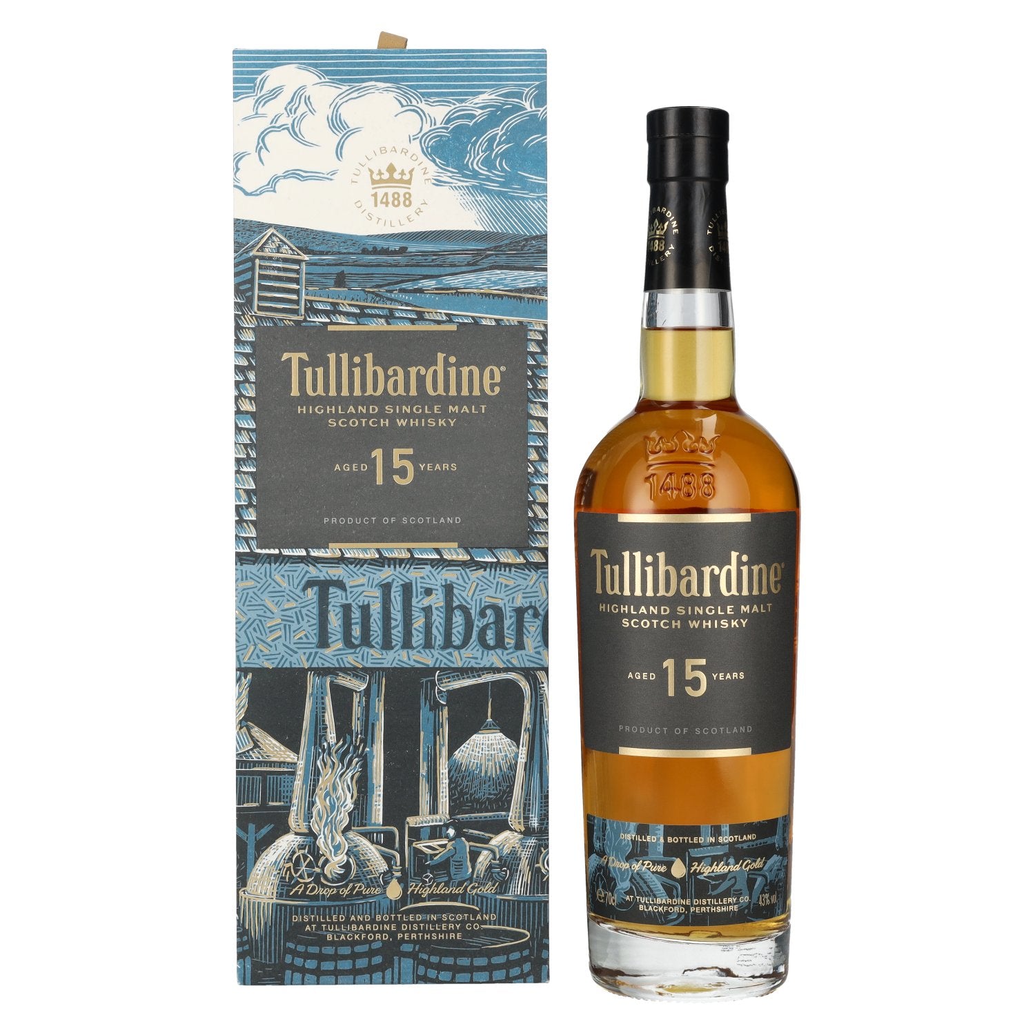 Tullibardine 15 Years Old Highland Single Malt Scotch Whisky 43% Vol. 0,7l in Giftbox