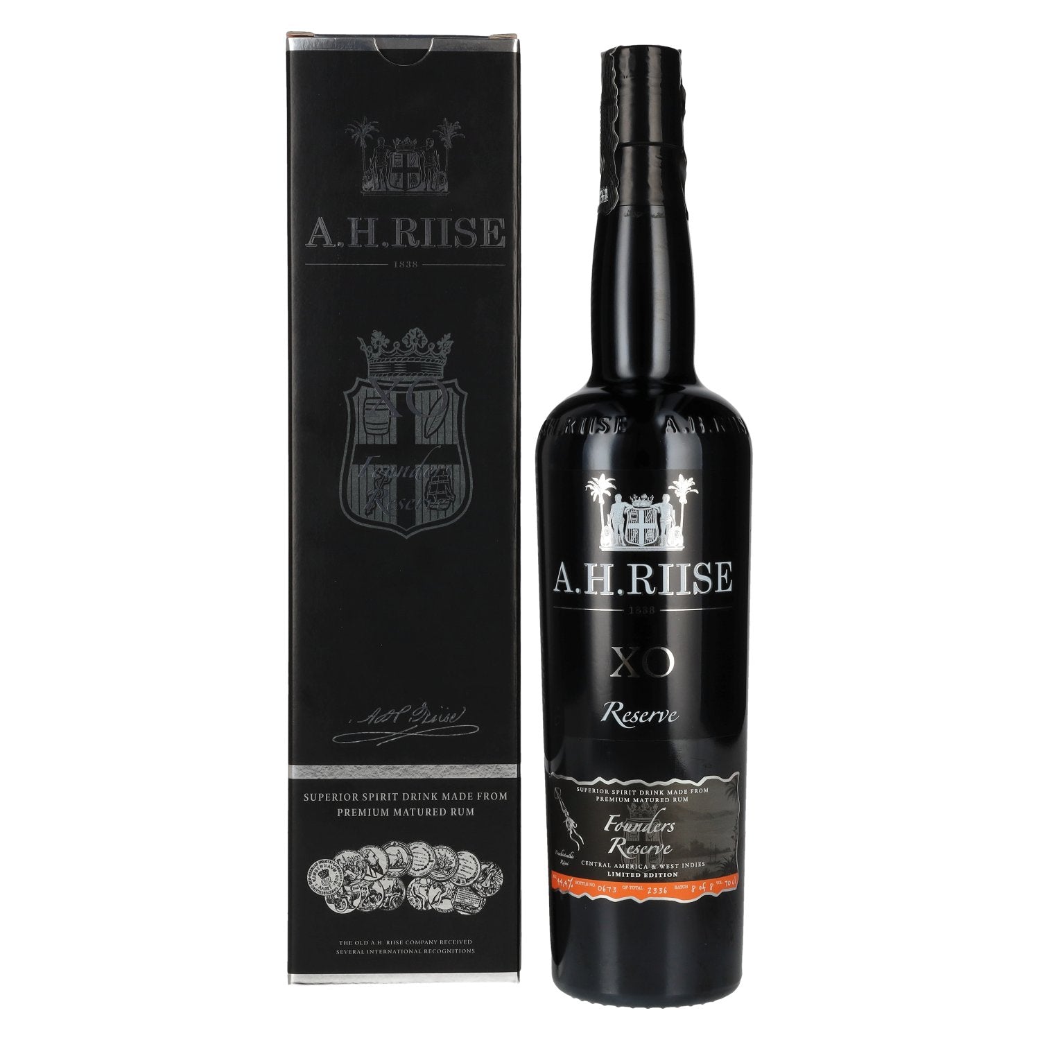 A.H. Riise X.O. FOUNDERS RESERVE Superior Spirit Drink #5 44,4% Vol. 0,7l in Giftbox