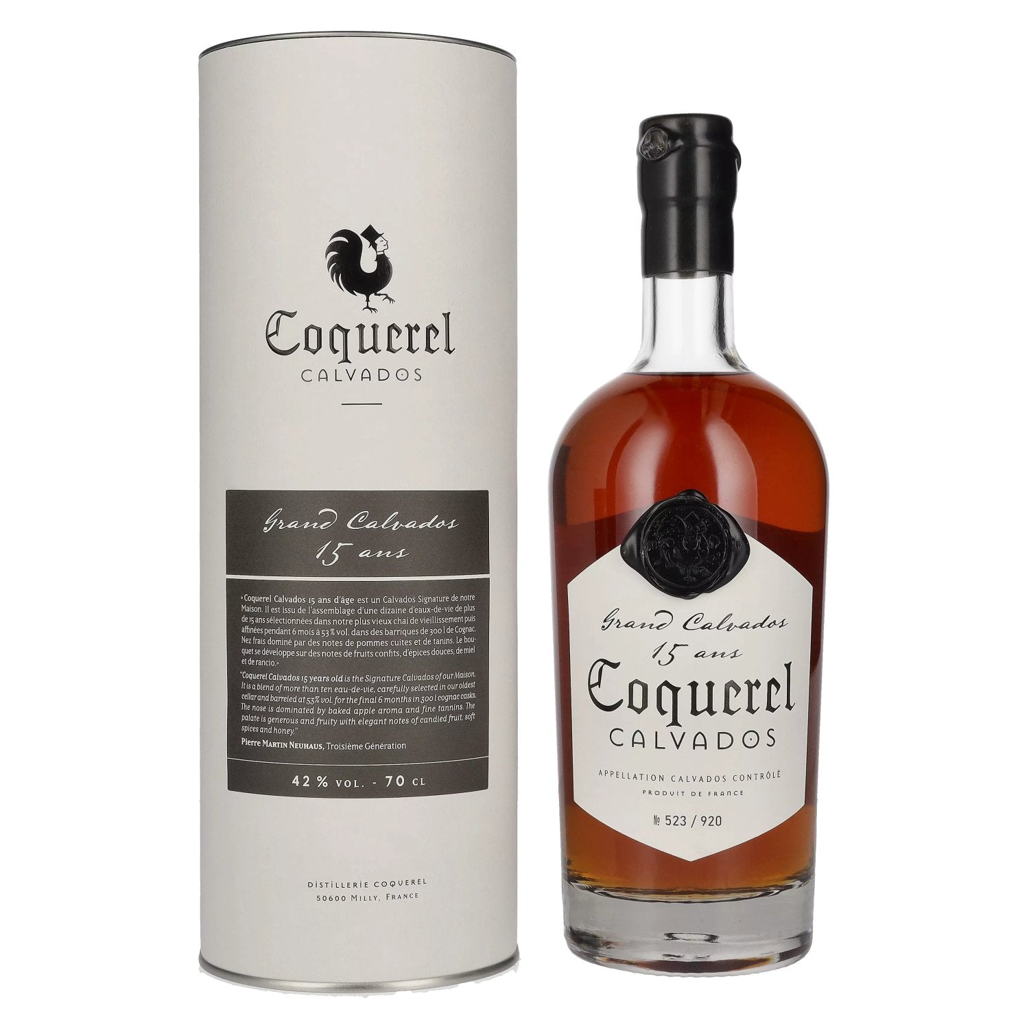 Coquerel Grand Calvados 15 Ans 42% Vol. 0,7l in Giftbox