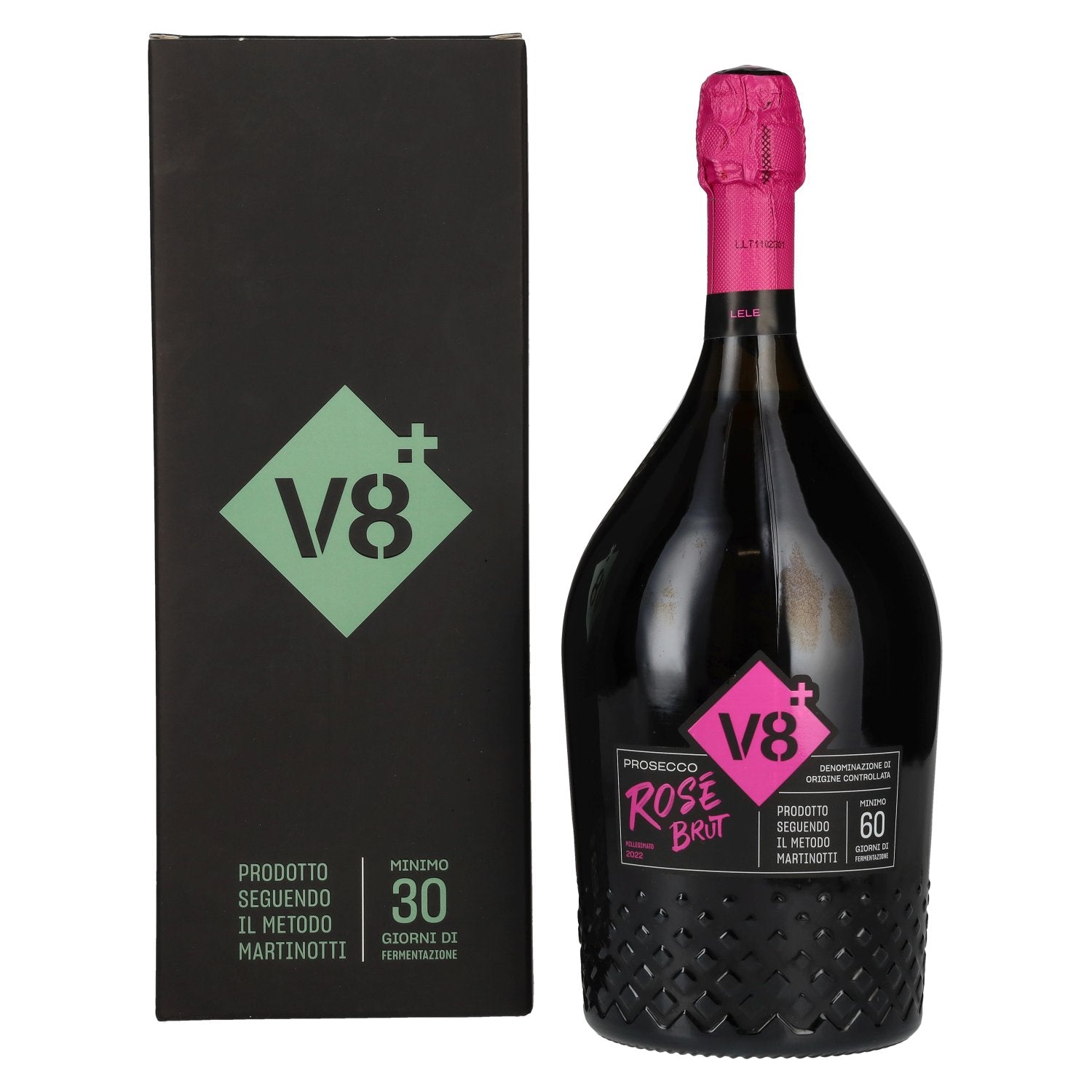 V8+ LELE Prosecco Rose Brut Millesimato DOC 2022 11% Vol. 1,5l in Giftbox