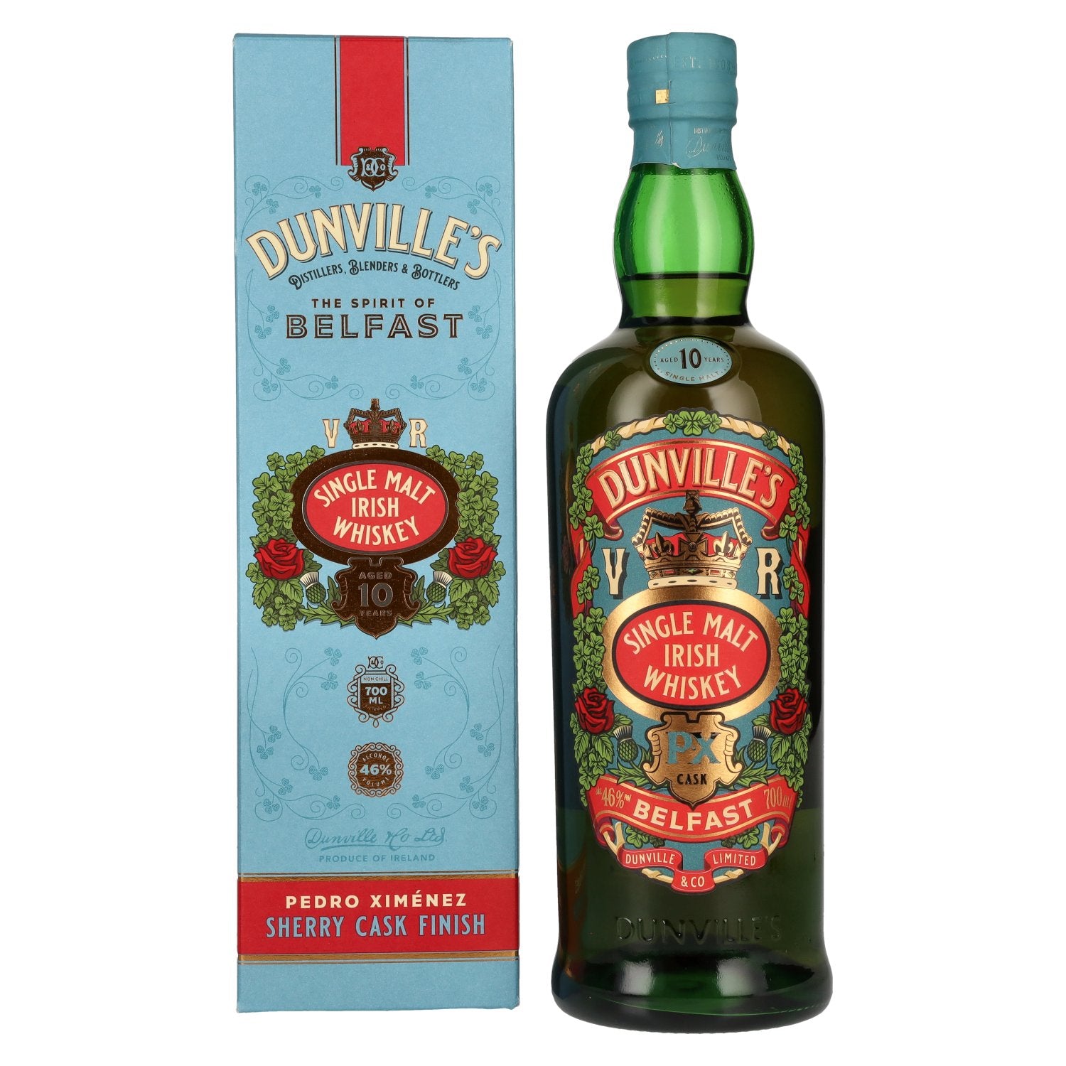 Dunville's 10 Years Old Single Malt Irish Whiskey PX Cask 46% Vol. 0,7l in Giftbox