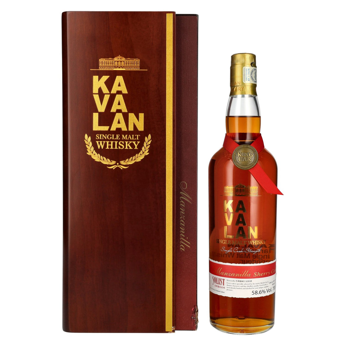 Kavalan SOLIST Manzanilla Sherry Cask 58,6% Vol. 0,7l in Holzkiste