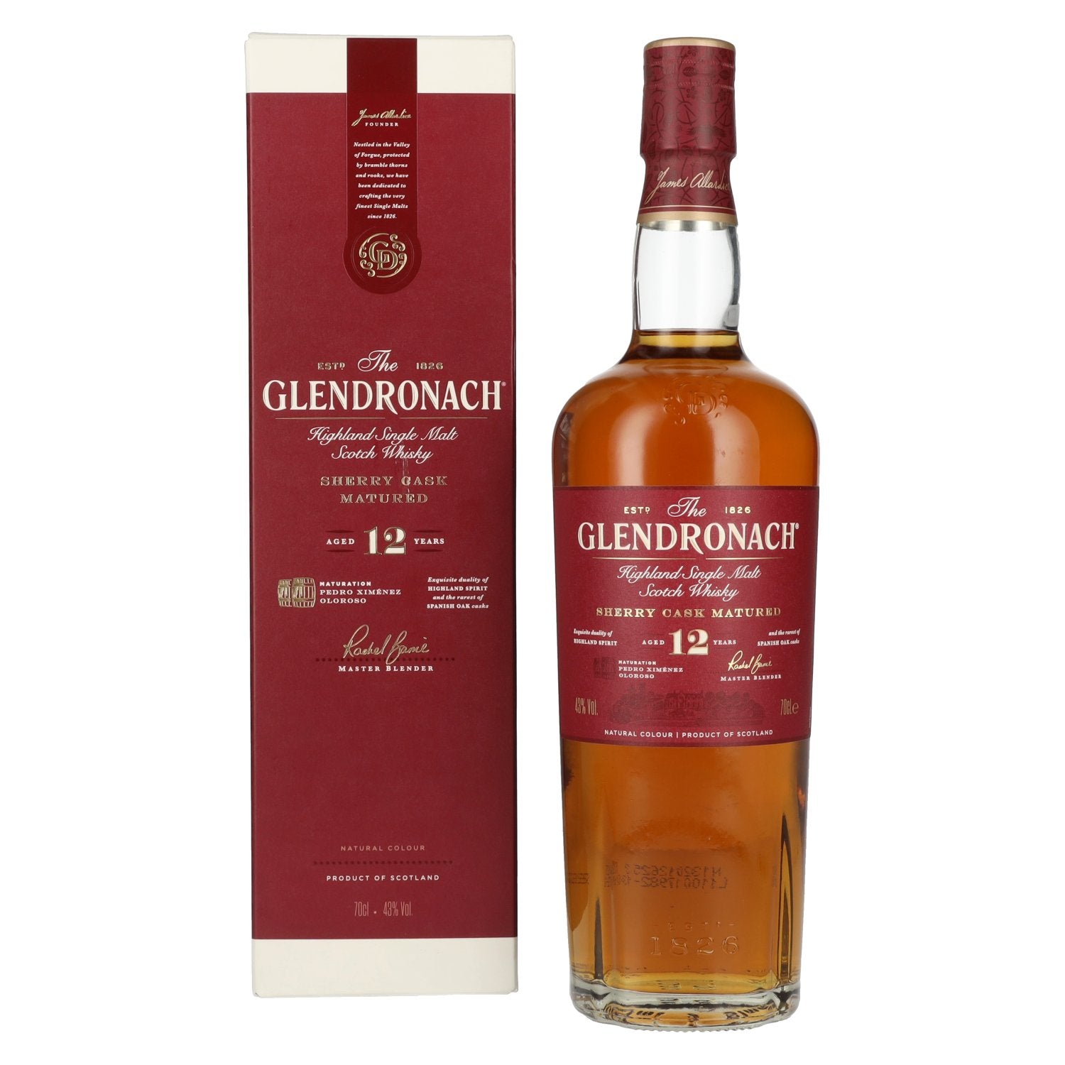 The GlenDronach 12 Years Old SHERRY CASK MATURED Highland Single Malt 43% Vol. 0,7l in Giftbox
