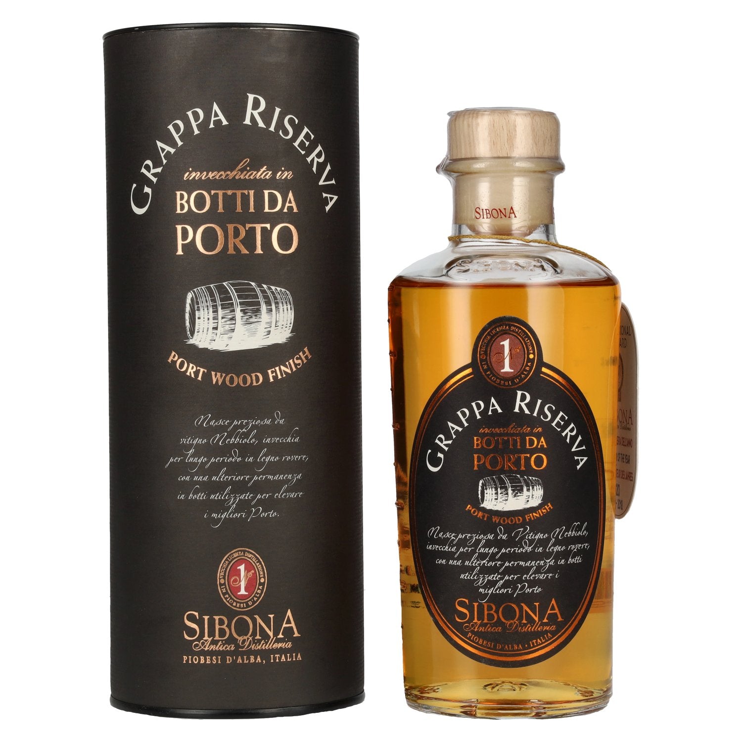 Sibona GRAPPA RISERVA Botti da PORTO 40% Vol. 0,5l in Giftbox