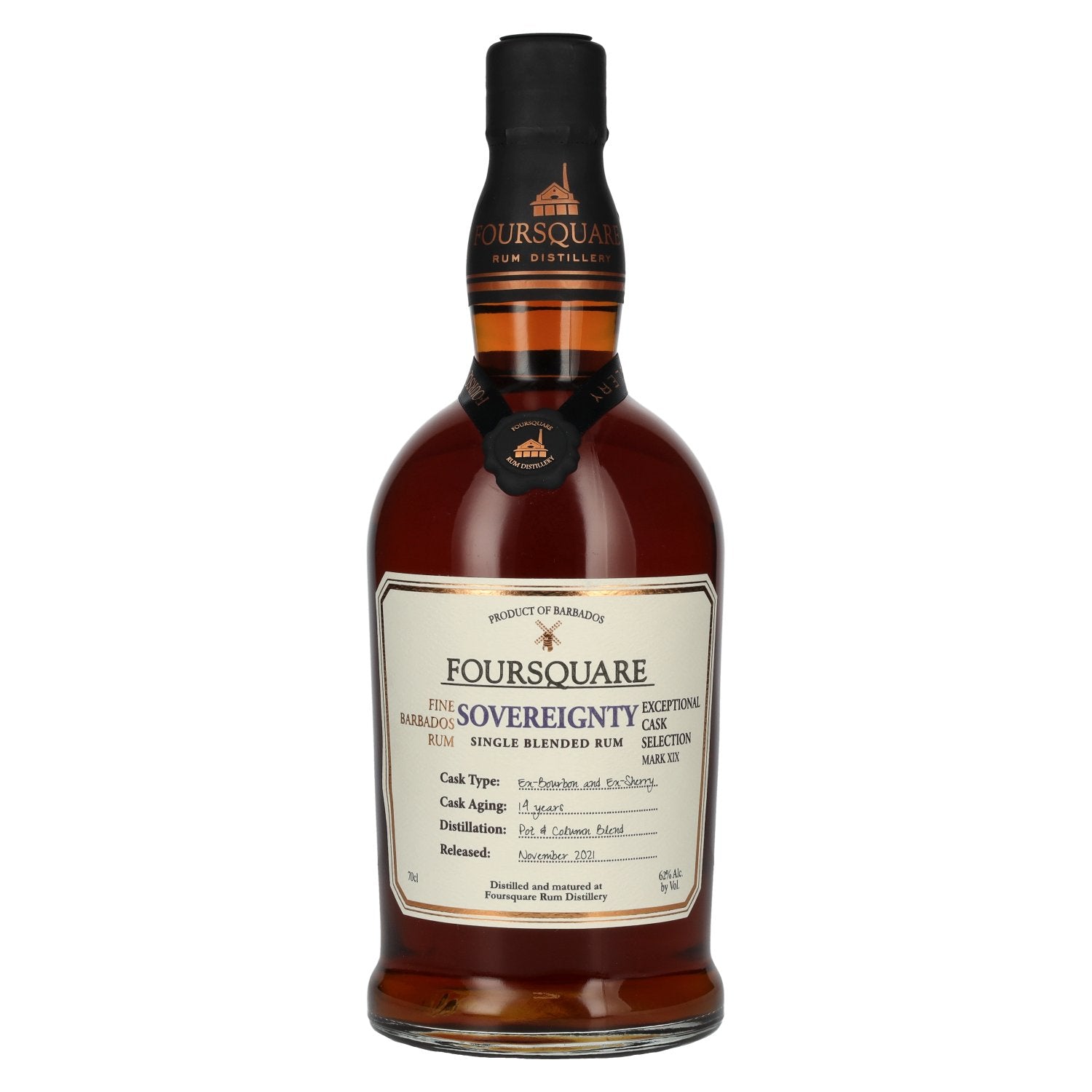 Foursquare 14 Years Old SOVEREIGNTY Single Blended Rum 62% Vol. 0,7l