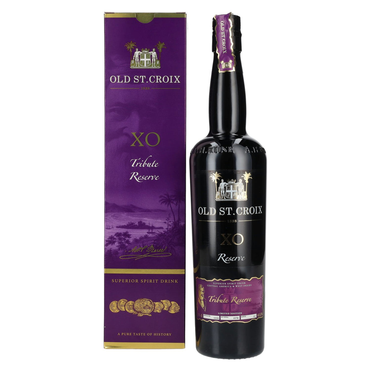 Old St. Croix A.H. Riise X.O. TRIBUTE Reserve Superior Spirit Drink 43,8% Vol. 0,7l in Giftbox