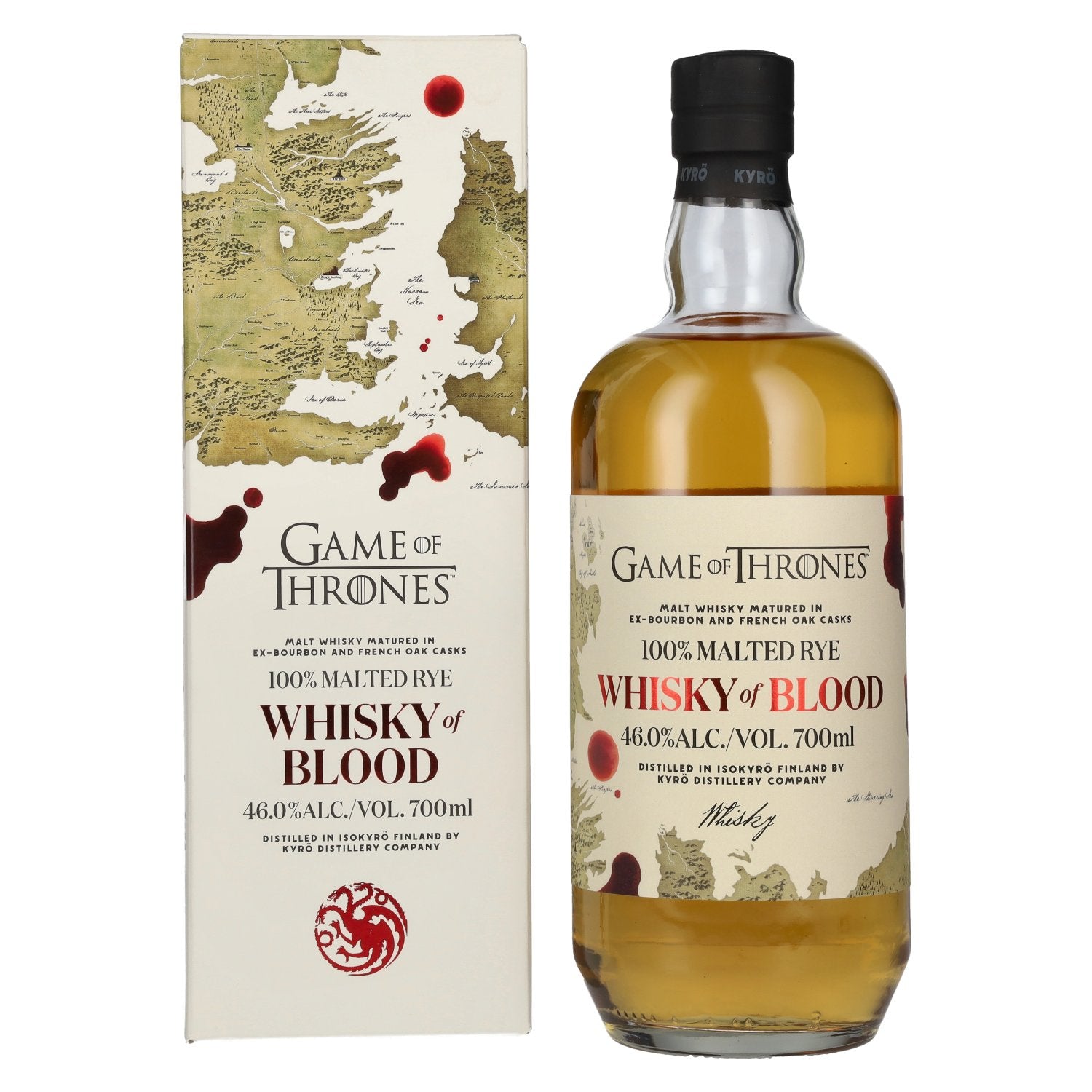 KYROe GAME OF THRONES Whisky of BLOOD 100% Malted Rye 46% Vol. 0,7l in Giftbox