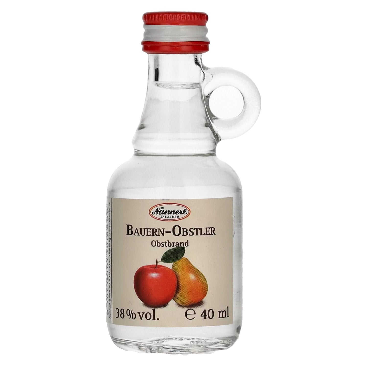 Nannerl BAUERN-OBSTLER 38% Vol. 0,04l in a handle bottle