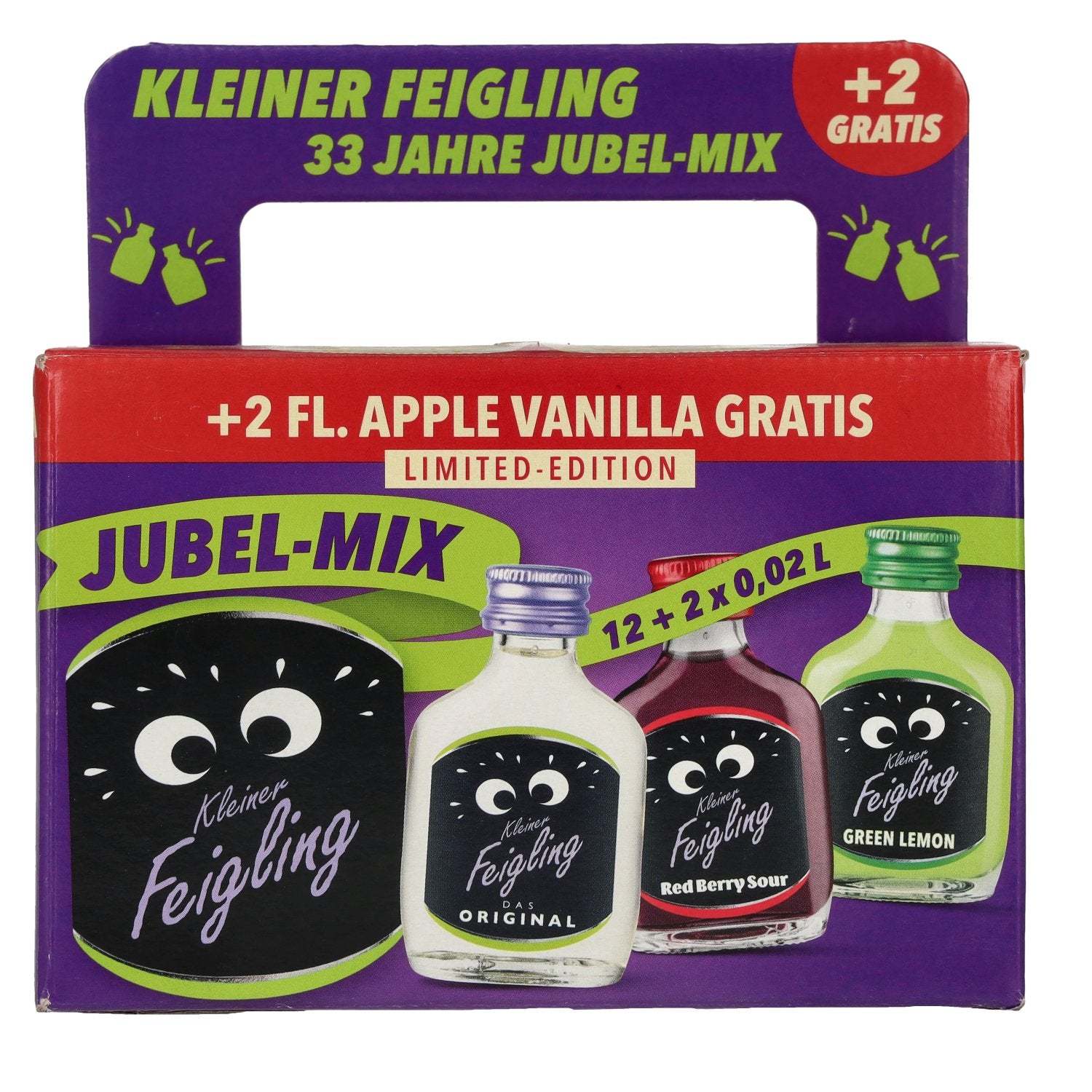 Kleiner Feigling Jubel-Mix 15,4% Vol. 12x0,02l with 2 bottles Apple Vanilla 0,02l