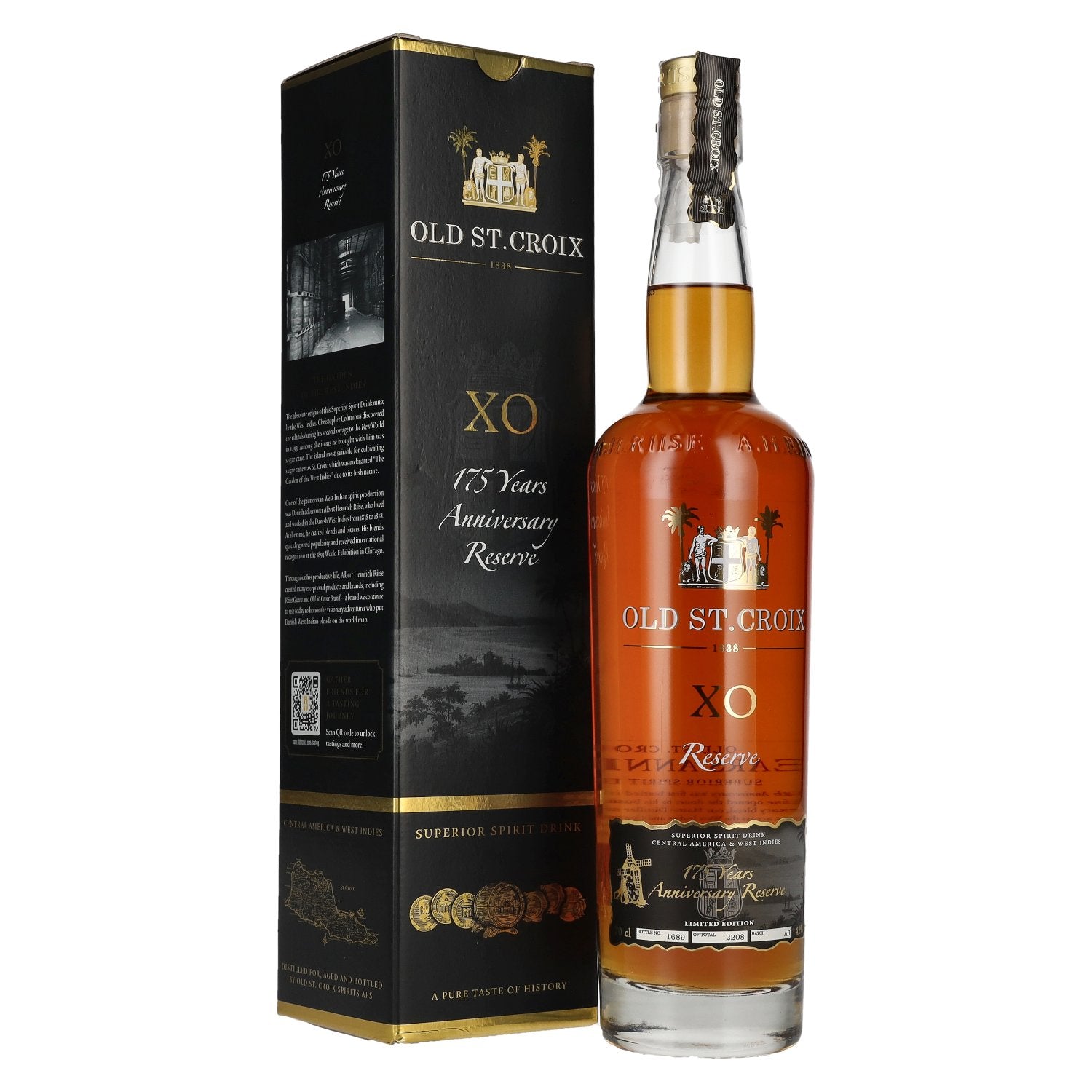 Old St. Croix X.O. Reserve 175 YEARS ANNIVERSARY Superior Spirit Drink 42% Vol. 0,7l in Giftbox