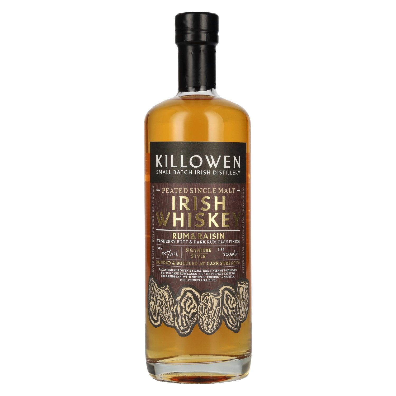 KILLOWEN Rum & Raisin PX Sherry & Dark Rum Signature Cask Finish Irish Whiskey 55% Vol. 0,7l