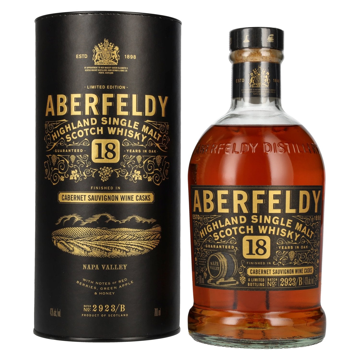 Aberfeldy 18 Years Old Cabernet Sauvignon Wine Casks NAPA VALLEY 43% Vol. 0,7l in Giftbox