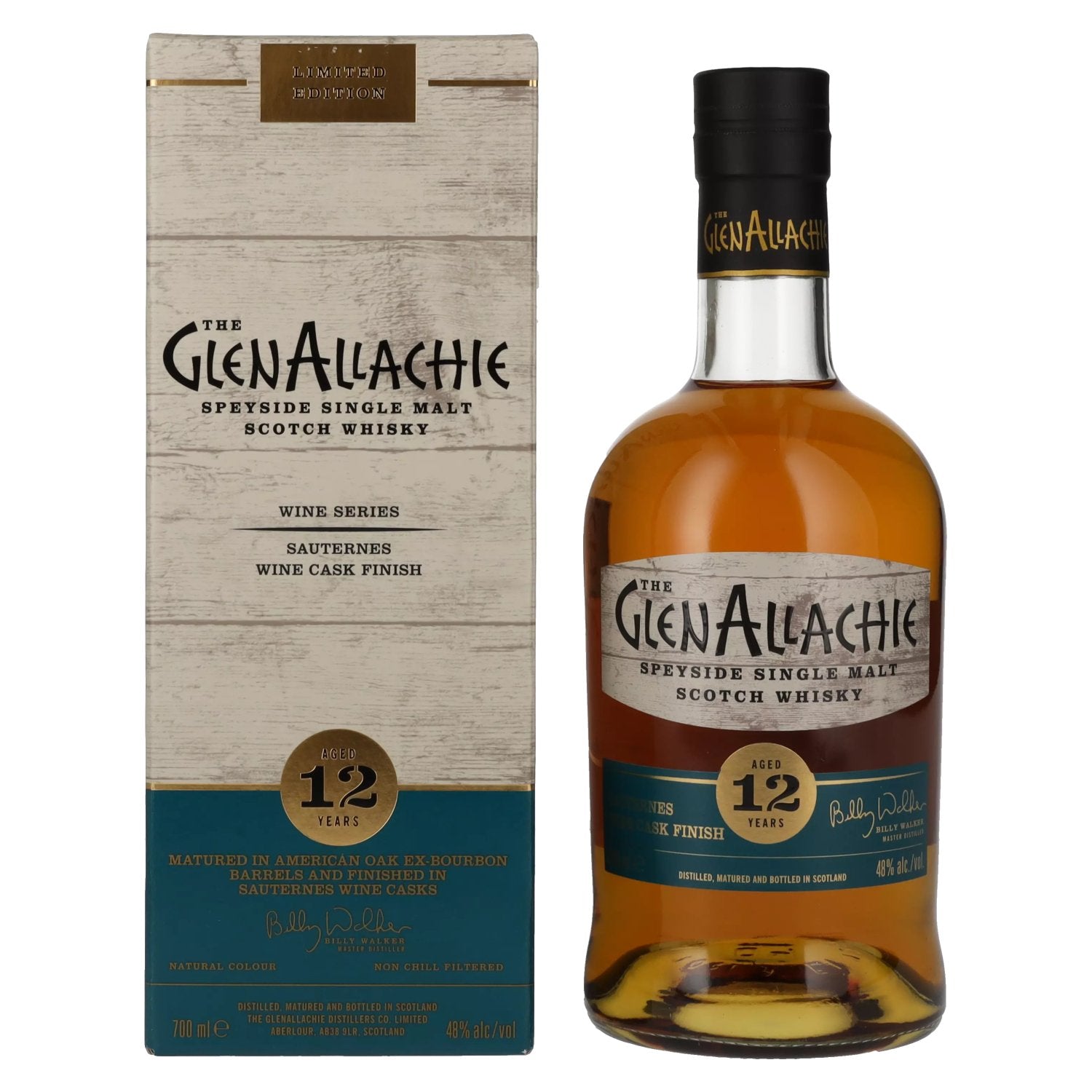 The GlenAllachie 12 Years Old SAUTERNES WINE FINISH Single Malt Scotch Whisky 48% Vol. 0,7l in Giftbox
