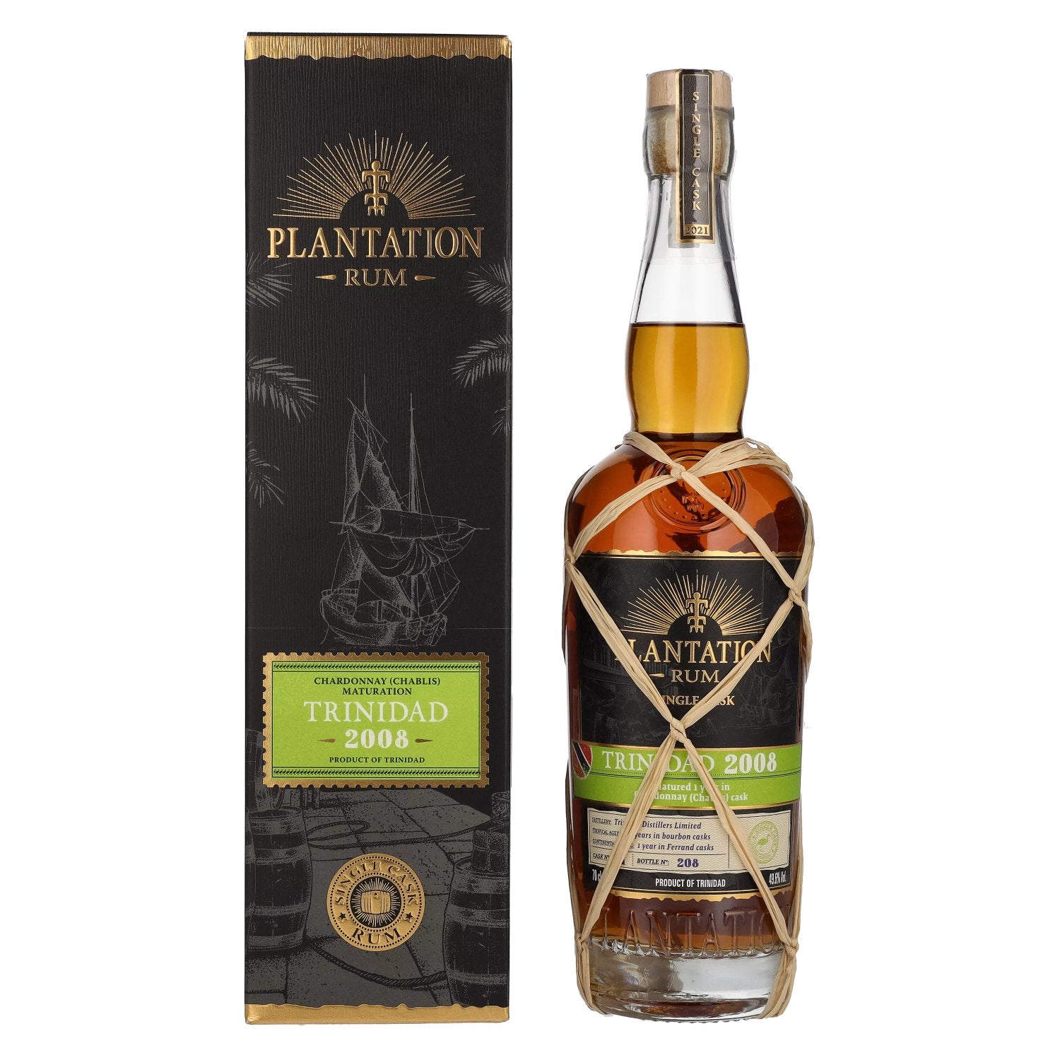 Plantation Rum TRINIDAD 2008 Chardonnay Maturation Edition 2021 49,6% Vol. 0,7l in Giftbox