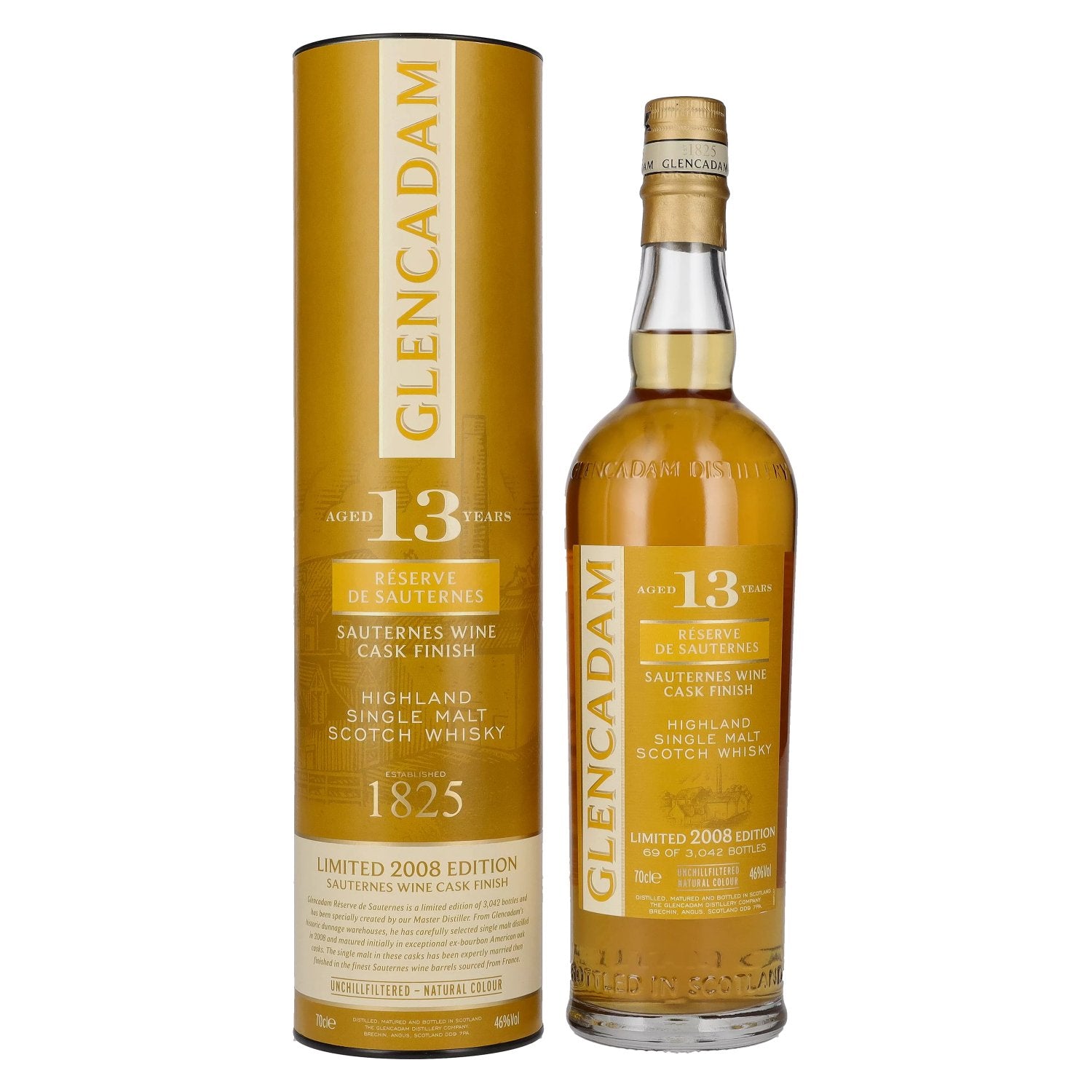 Glencadam 13 Years Old Sauternes Wine Cask Finish Limited Edition 2008 46% Vol. 0,7l in Giftbox
