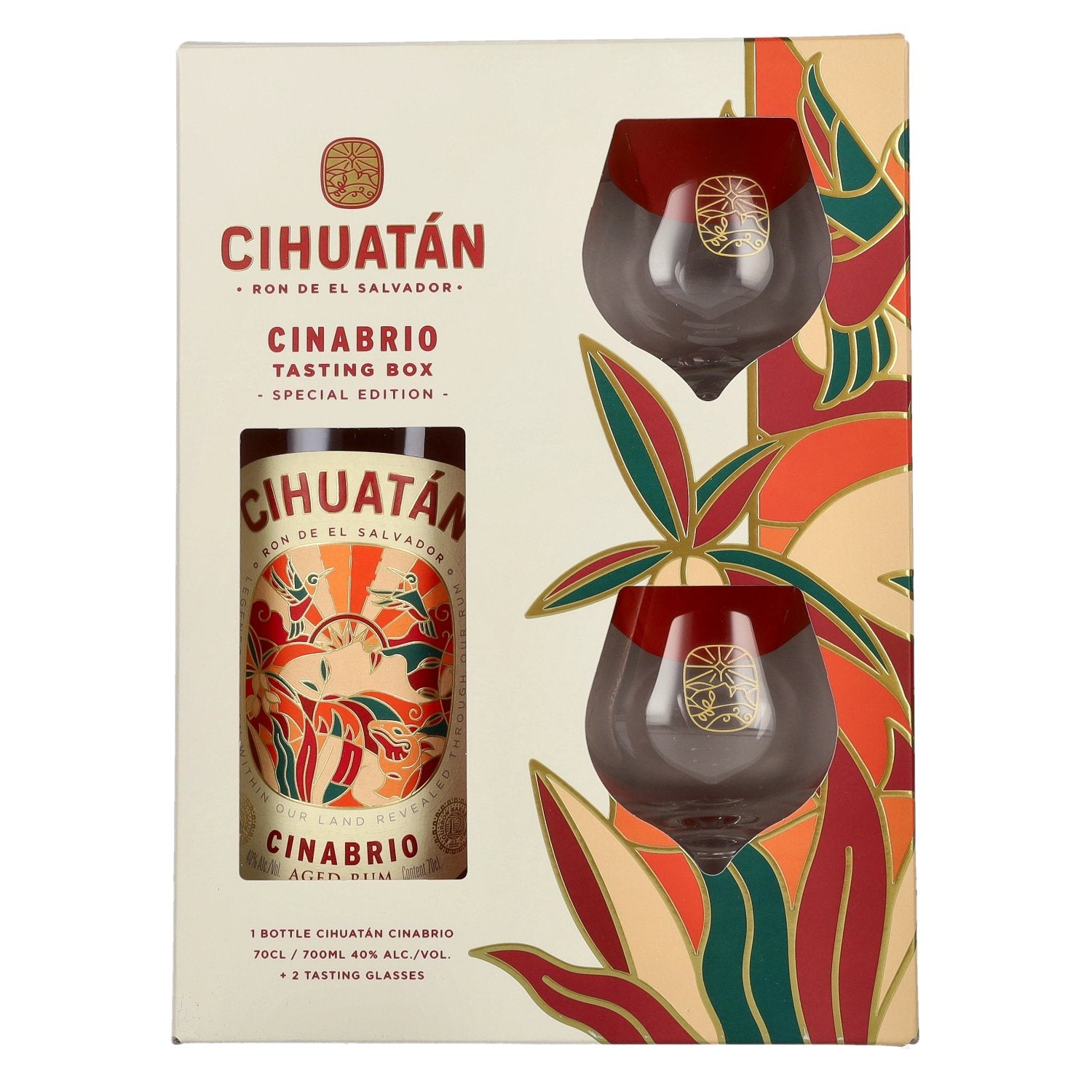Cihuatan 12 Years CINABRIO Rum El Salvador 40% Vol. 0,7l in Giftbox with 2 glasses