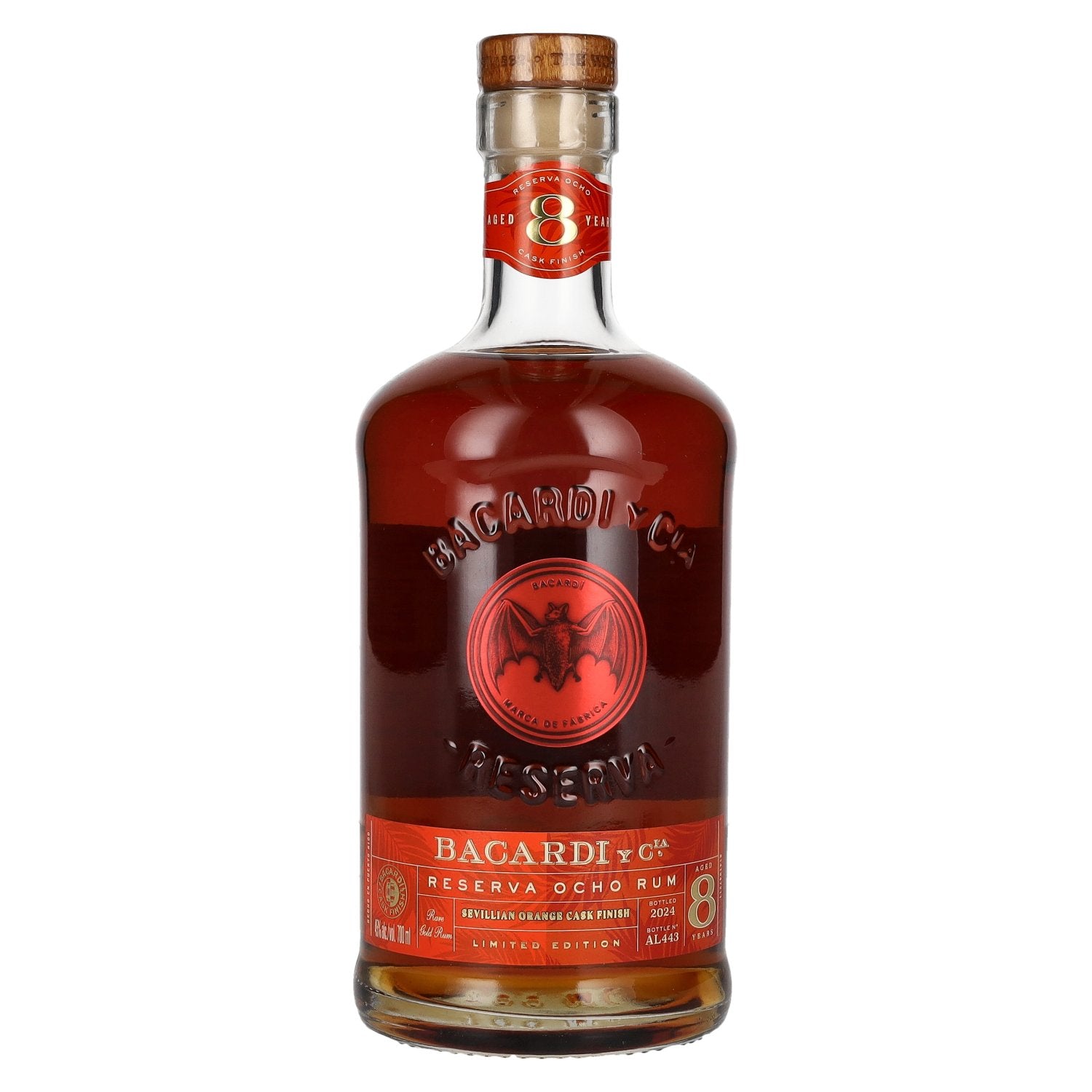 Bacardi 8 Anos RESERVA OCHO Sevillian Orange Cask Finish Rum 45% Vol. 0,7l
