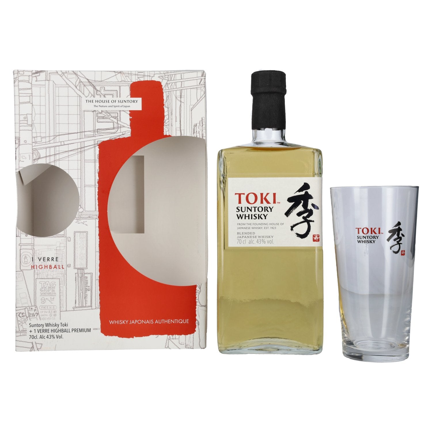 Suntory TOKI Blended Japanese Whisky 43% Vol. 0,7l in Giftbox with Highball glass