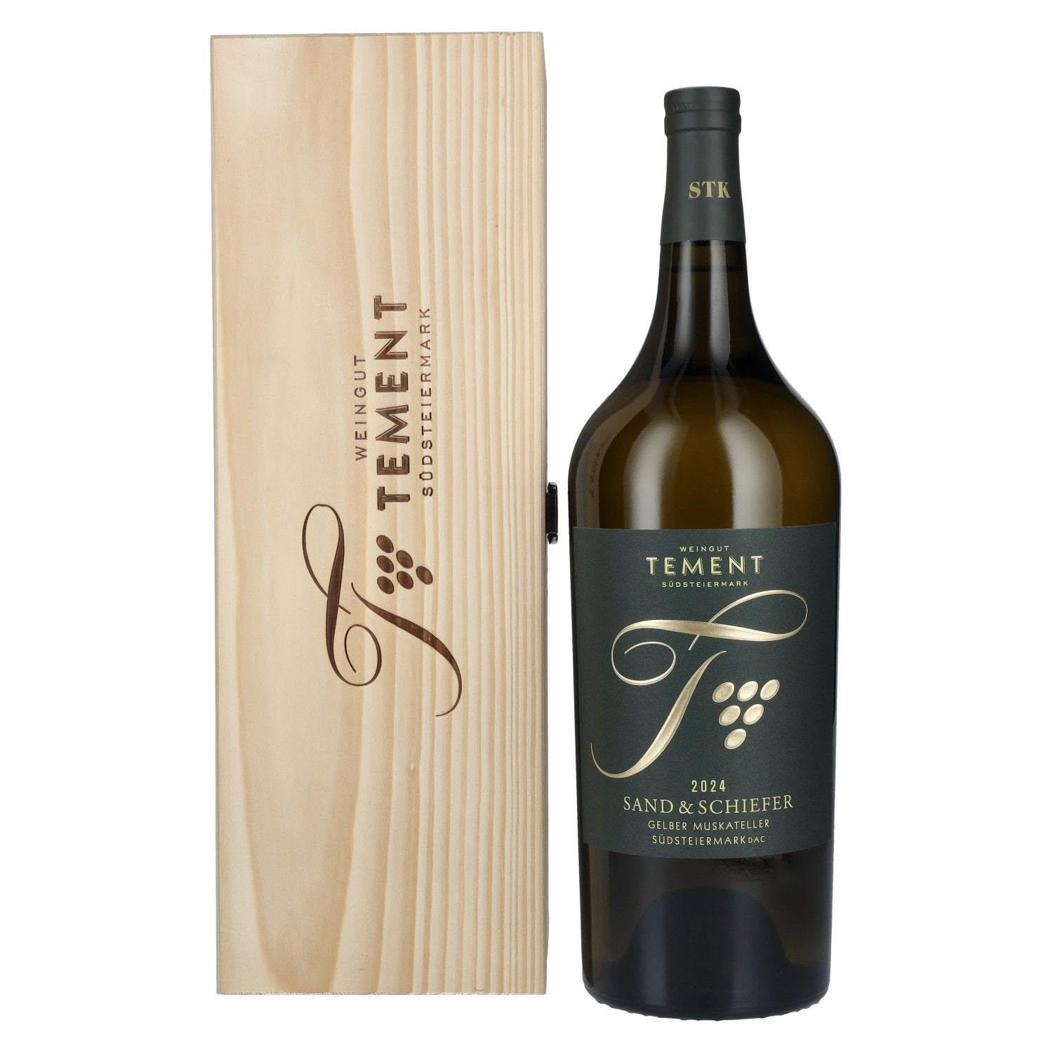 Tement Gelber Muskateller Sand & Schiefer Suedsteiermark DAC 2024 11,5% Vol. 1,5l in Holzkiste