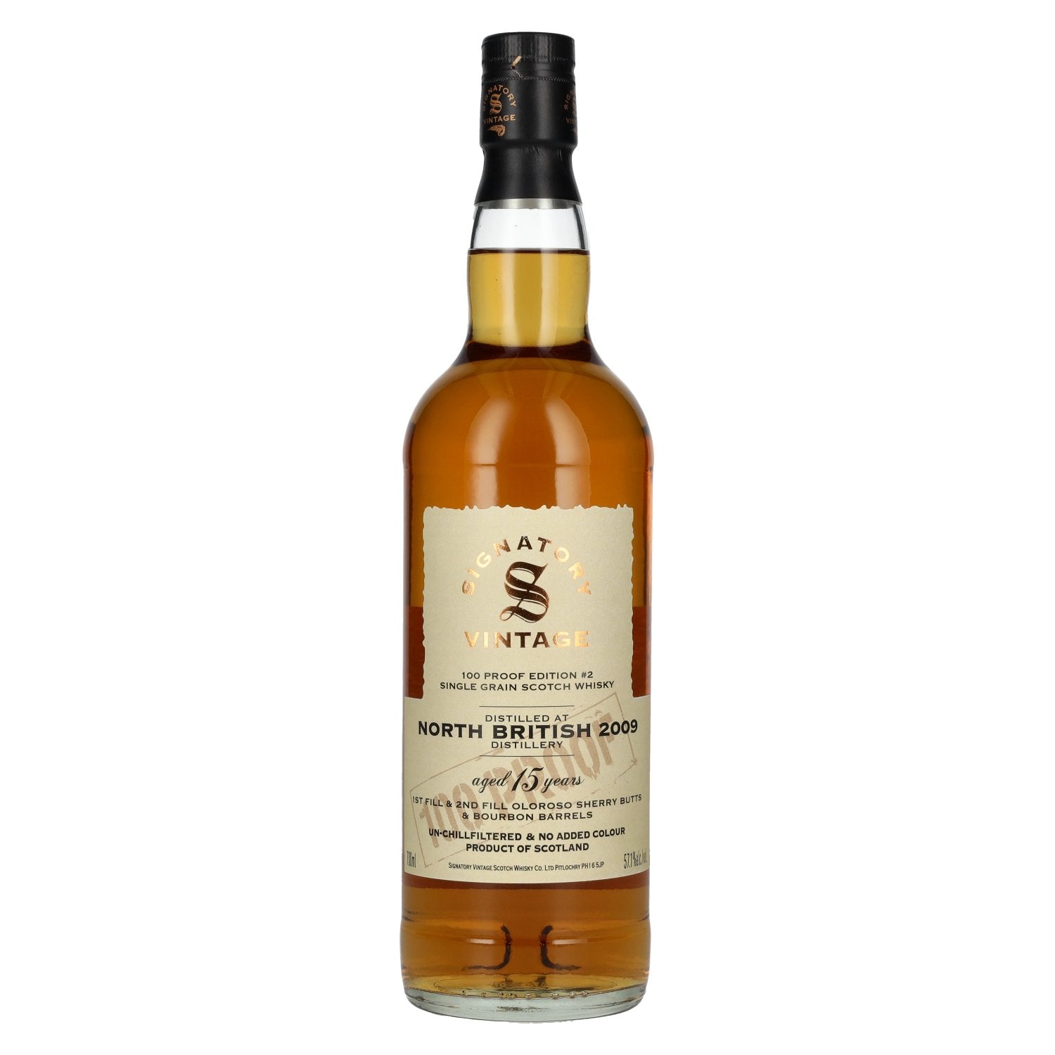 Signatory Vintage 100 Proof Edition NORTH BRITISH 15 Years Old Single Grain #2 2009 57,1% Vol. 0,7l