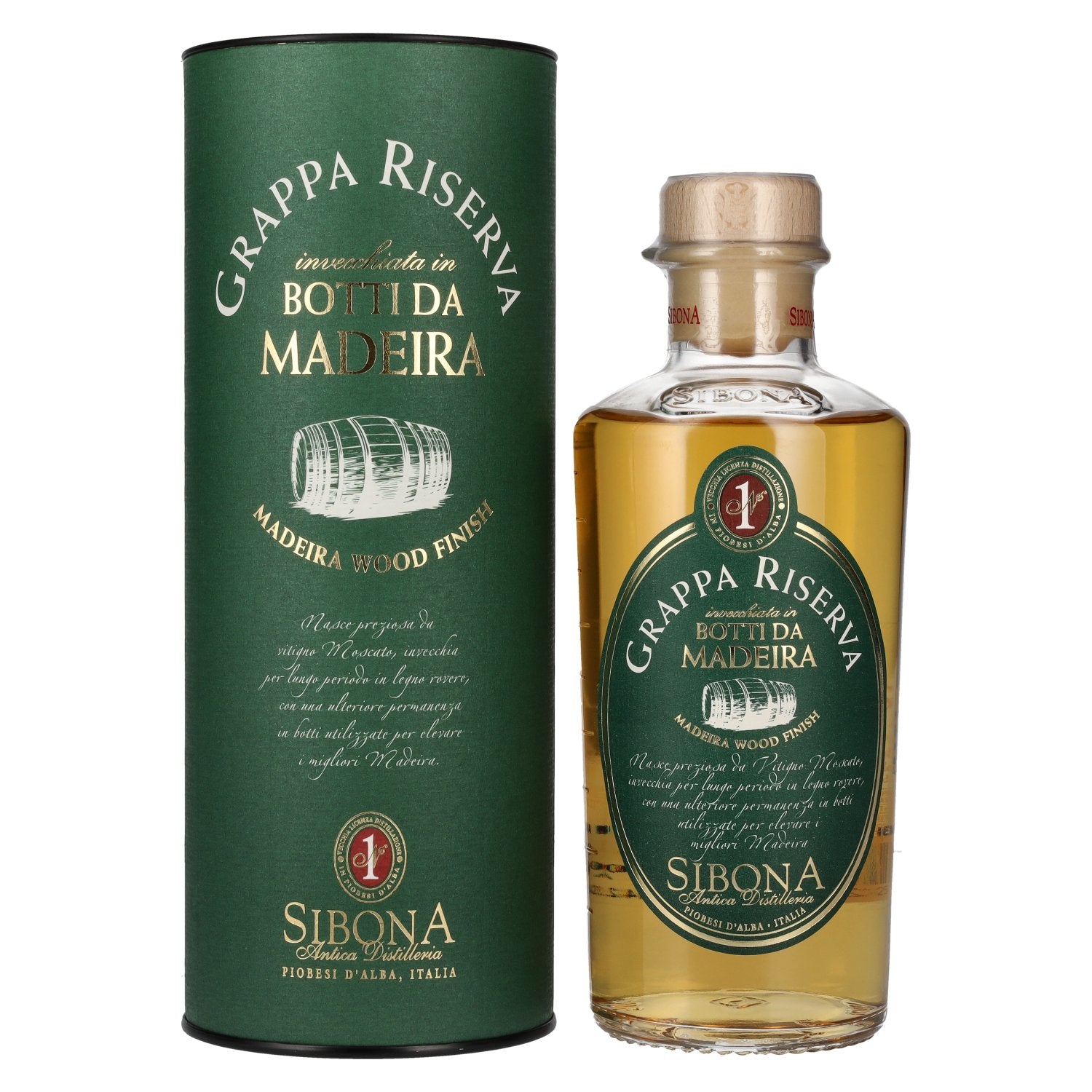 Sibona GRAPPA RISERVA Botti Da MADEIRA 40% Vol. 0,5l in Giftbox