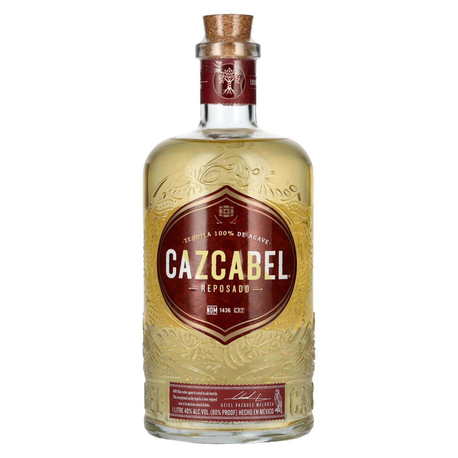 Cazcabel Tequila REPOSADO 100% de Agave 40% Vol. 1l