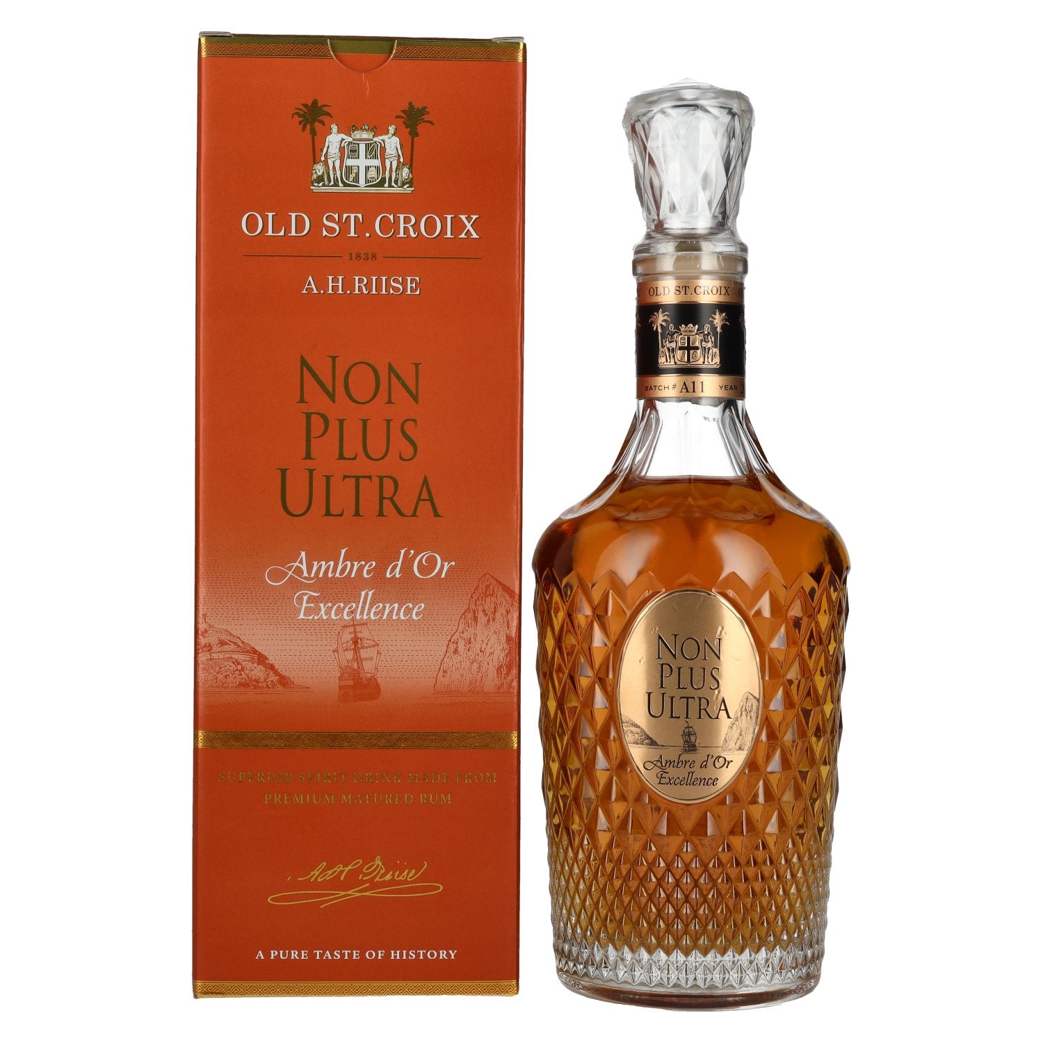A.H. Riise NON PLUS ULTRA St. Croix Ambre d'Or Excellence 42% Vol. 0,7l in Giftbox