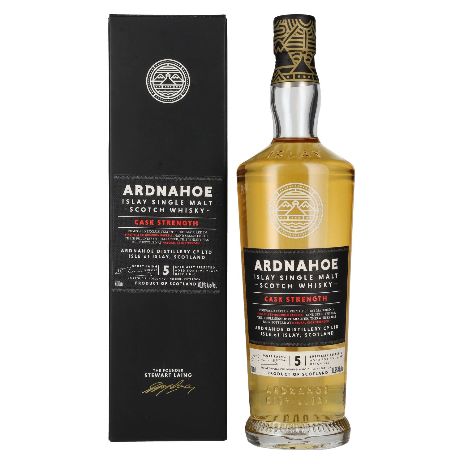 Ardnahoe 5 Years Old CASK STRENGTH Islay Single Malt Scotch Whisky 60,9% Vol. 0,7l in Giftbox