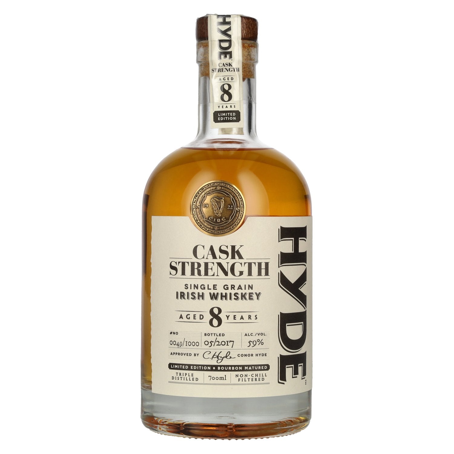 Hyde 8 Years Old CASK STRENGTH Single Grain Irish Whiskey Limited Edition 59% Vol. 0,7l