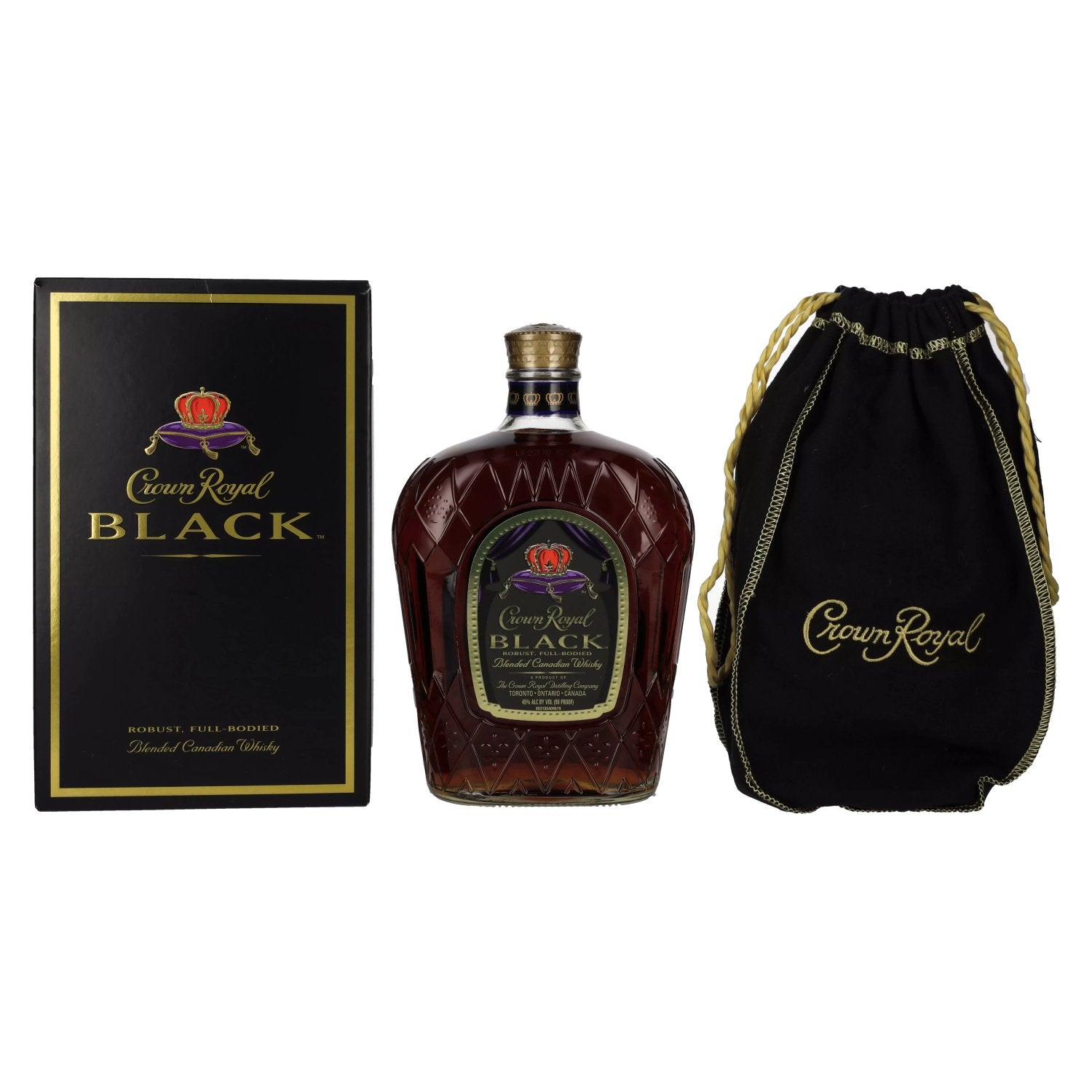Crown Royal BLACK Blended Canadian Whisky 45% Vol. 1l in Giftbox