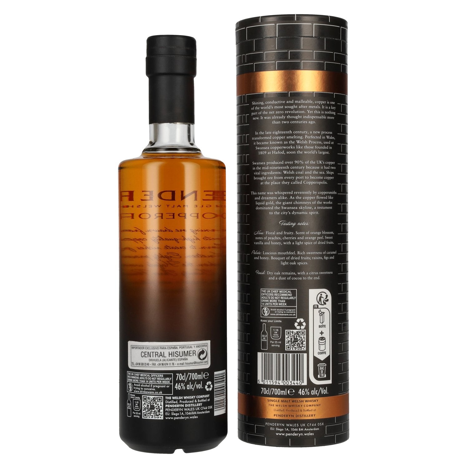 Penderyn COPPEROPOLIS Icons of Wales Single Malt Welsh Whiskey Sweet Red Wine Finish 46% Vol. 0,7l in Giftbox
