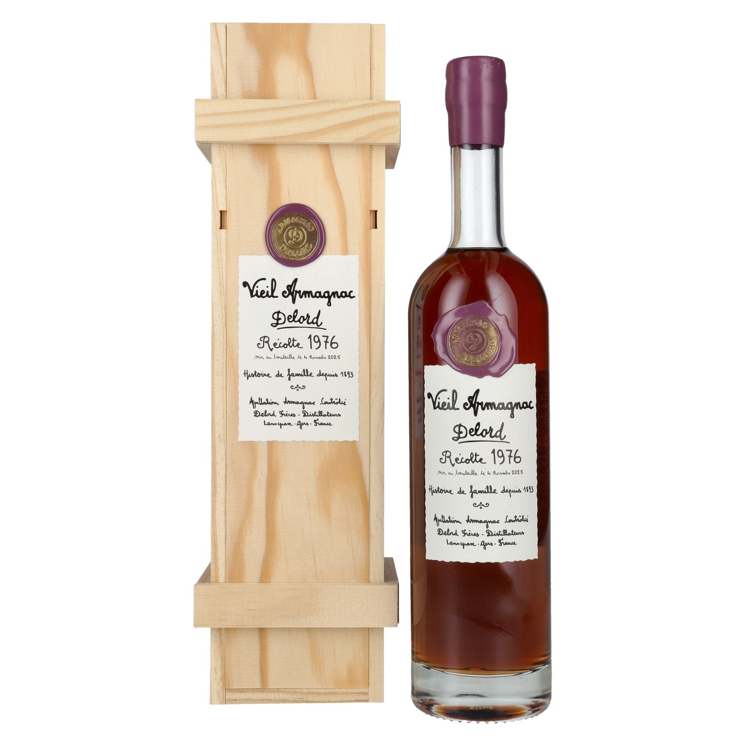 Vieil Armagnac Delord Vintage Recolte 1976 40% Vol. 0,7l in Holzkiste