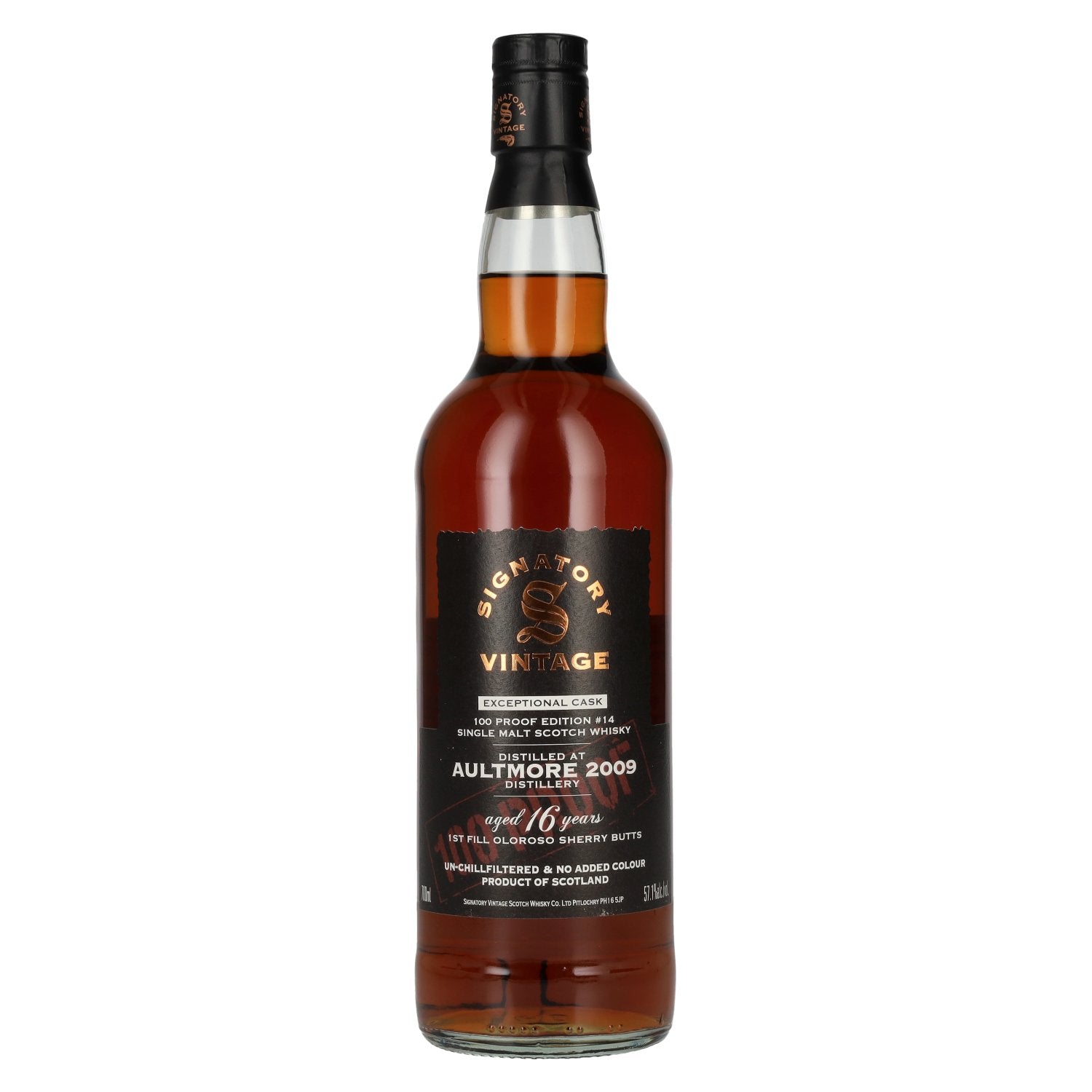 Signatory Vintage 100 Proof Edition AULTMORE 2009 16 Years Old Exceptional Cask #14 57,1% Vol. 0,7l