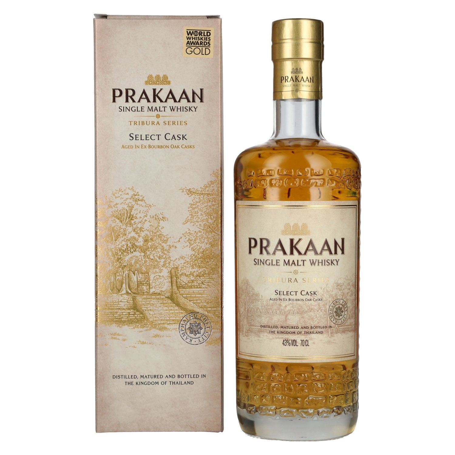 Prakaan TRIBURA SERIES Single Malt Whisky SELECT CASK 43% Vol. 0,7l in Giftbox
