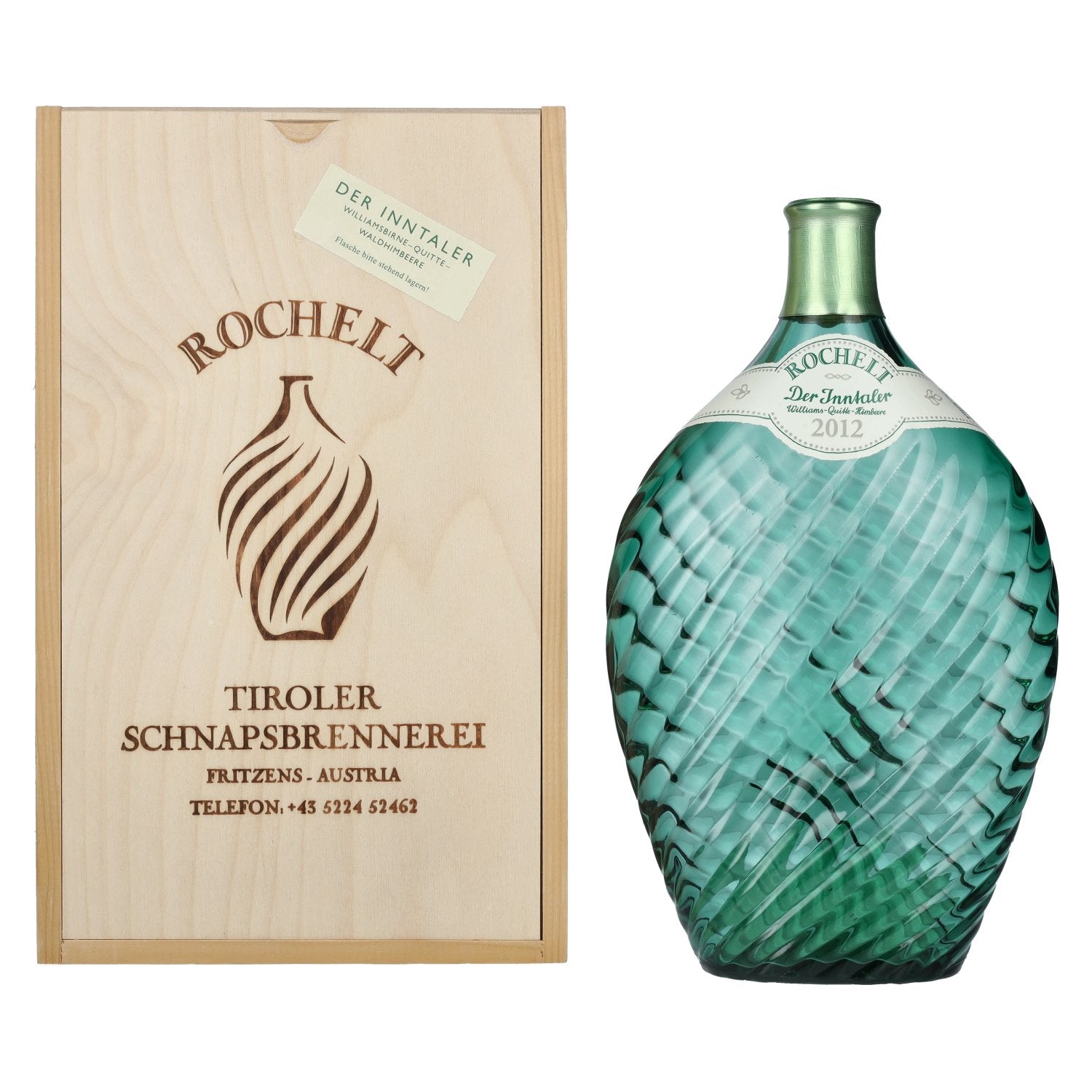 Rochelt Der Inntaler Williamsbirne-Quitte-Waldhimbeere 2012 50% Vol. 0,7l in Holzkiste