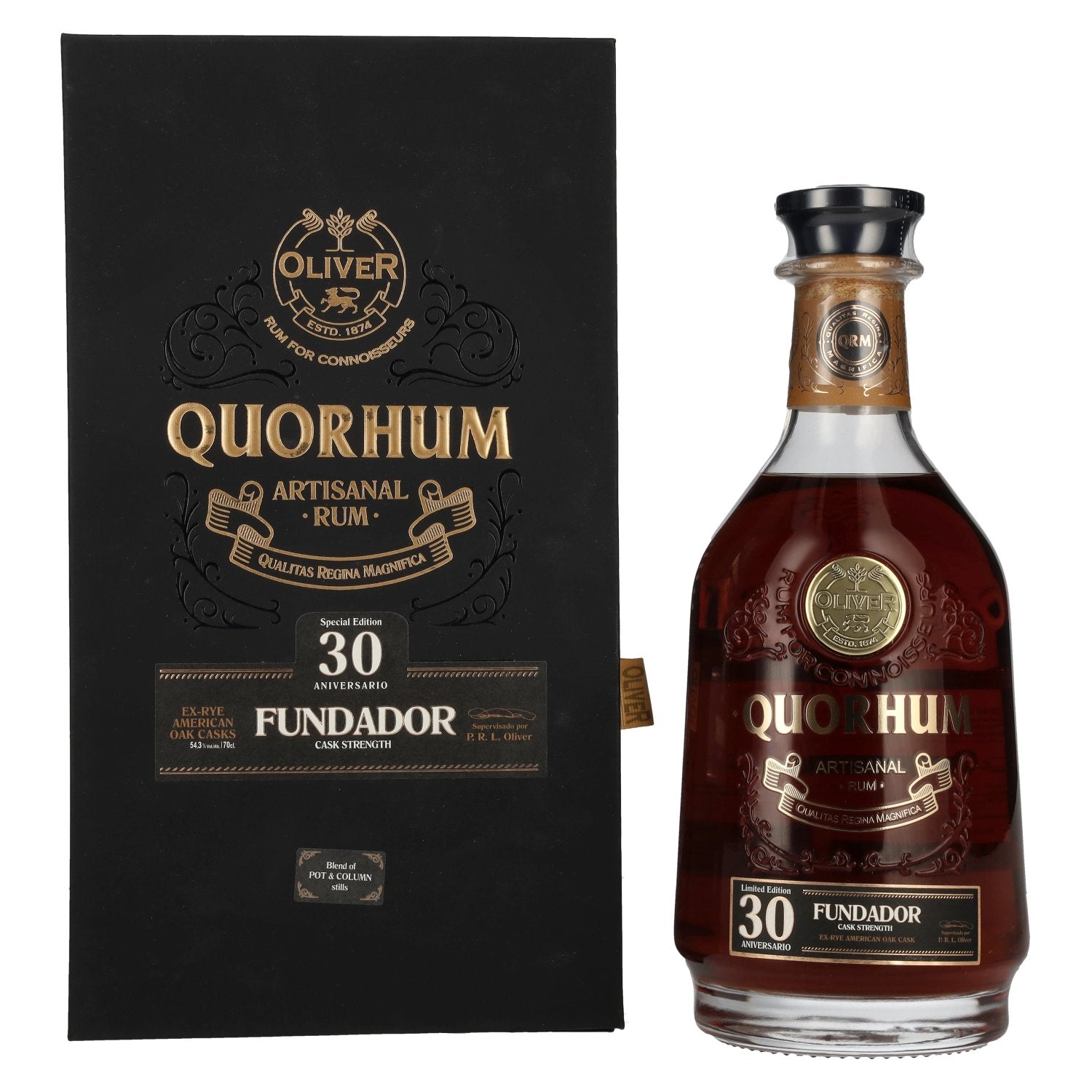 Ron Quorhum 30 Aniversario FUNDADOR Cask Strength Limited Edition 54,3% Vol. 0,7l in Giftbox