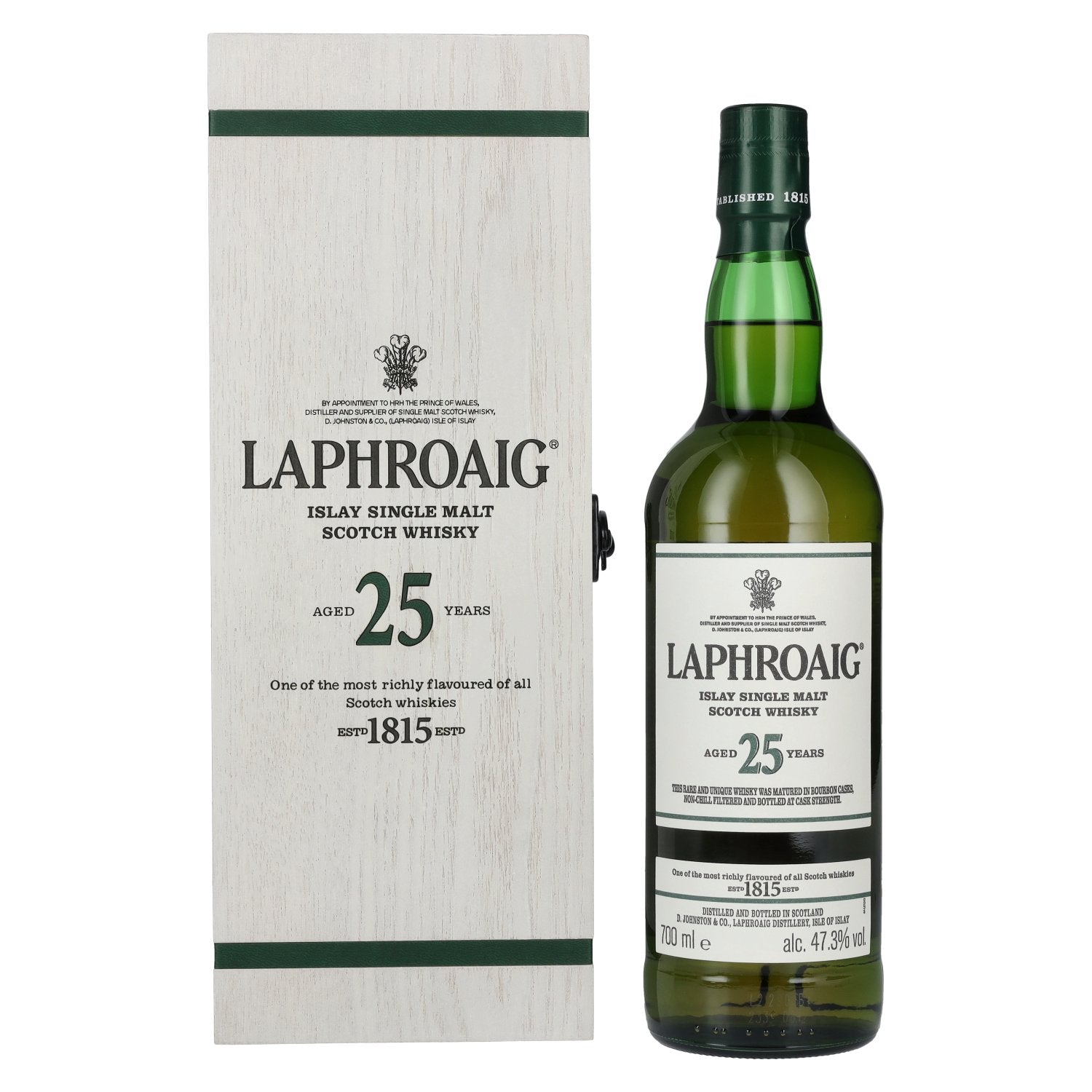 Laphroaig 25 Years Old Islay Single Malt Scotch Whisky 2023 47,3% Vol. 0,7l in Holzkiste