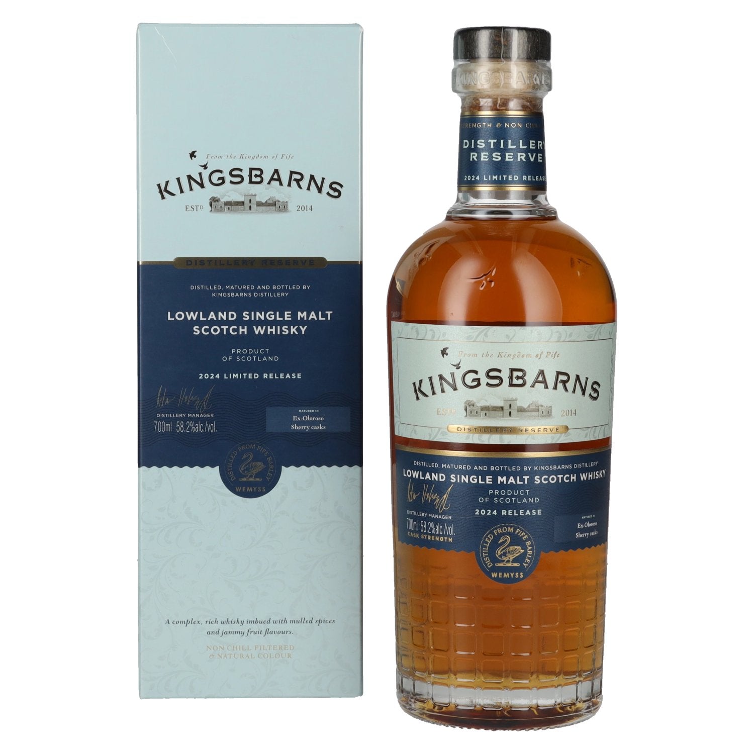 Kingsbarns DISTILLERY RESERVE Ex Oloroso Sherry Cask Scotch Whisky 2024 58,2% Vol. 0,7l in Giftbox