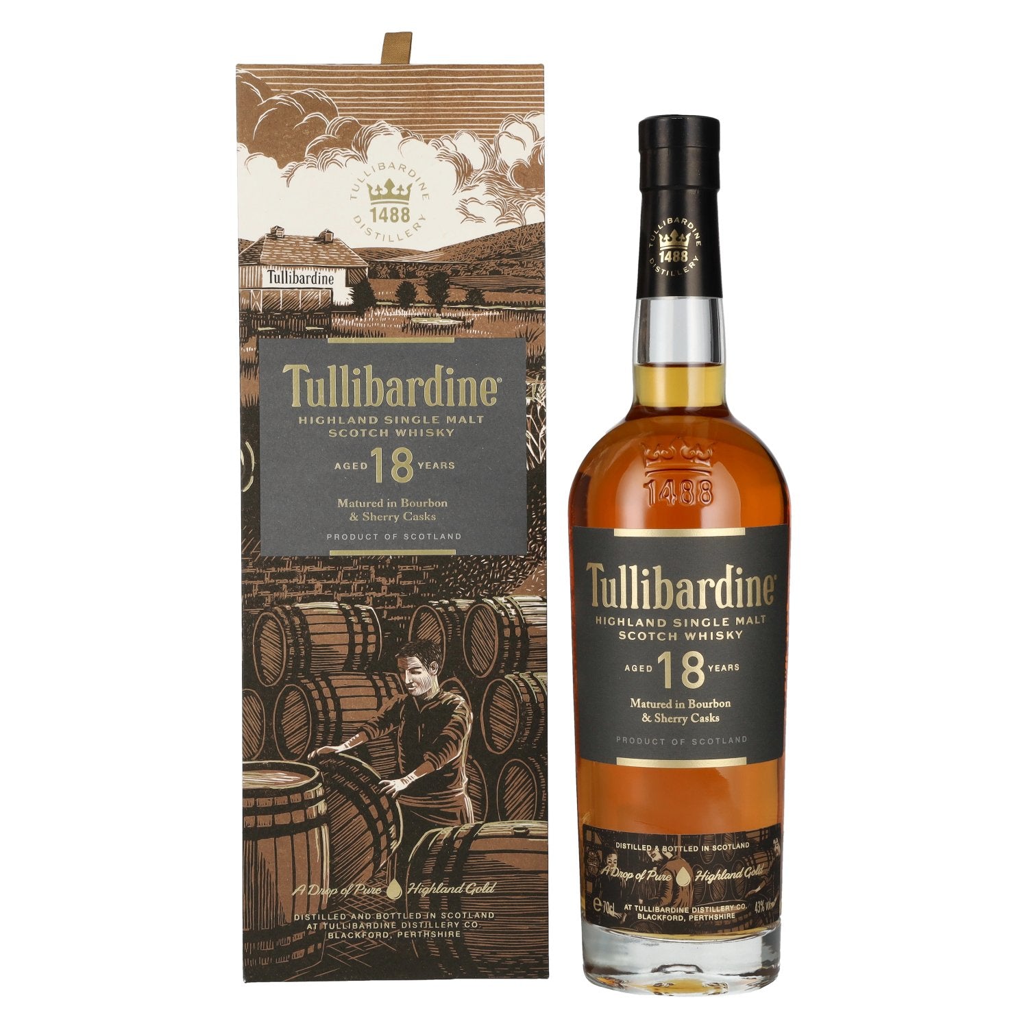 Tullibardine 18 Years Old Highland Single Malt Scotch Whisky 43% Vol. 0,7l in Giftbox