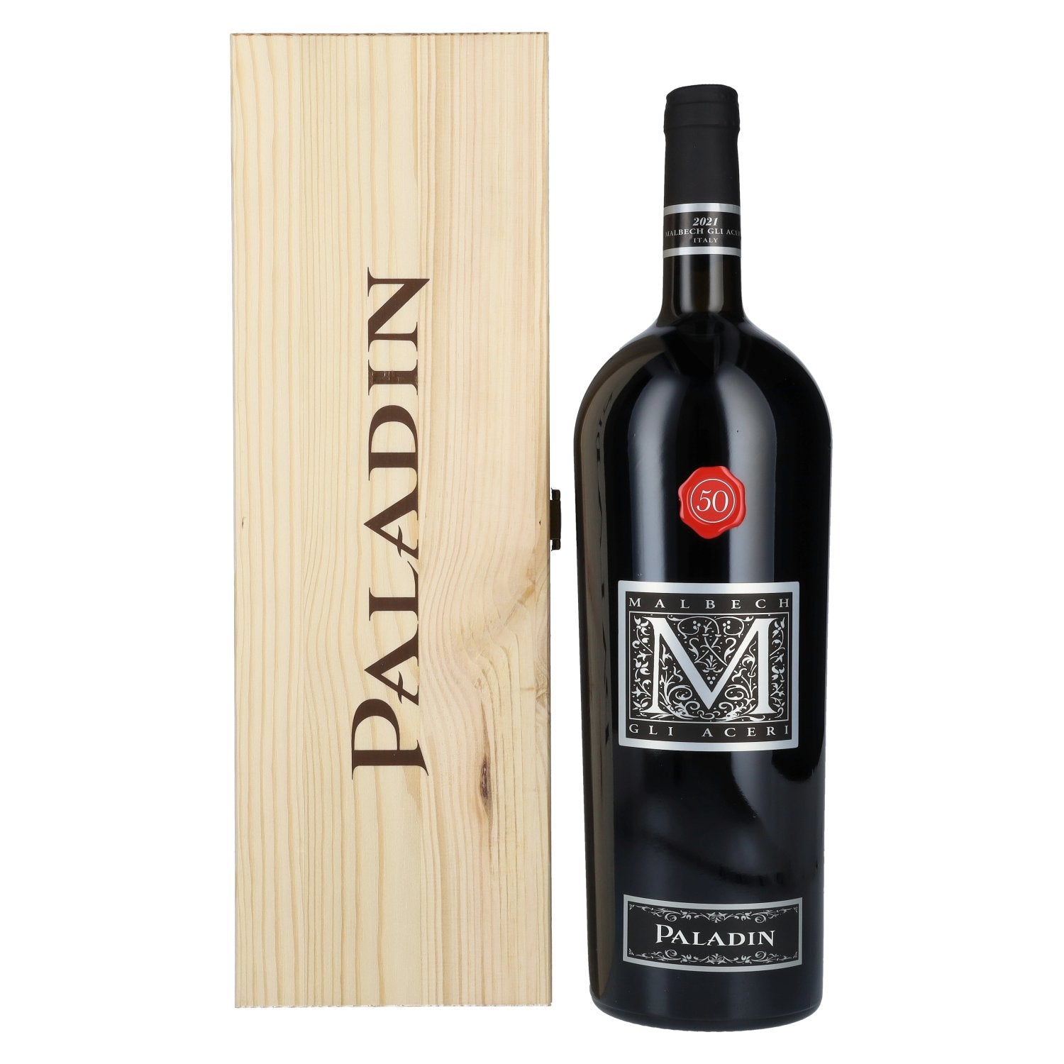 Paladin Malbech Gli Aceri IGP 2021 14% Vol. 1,5l in Holzkiste